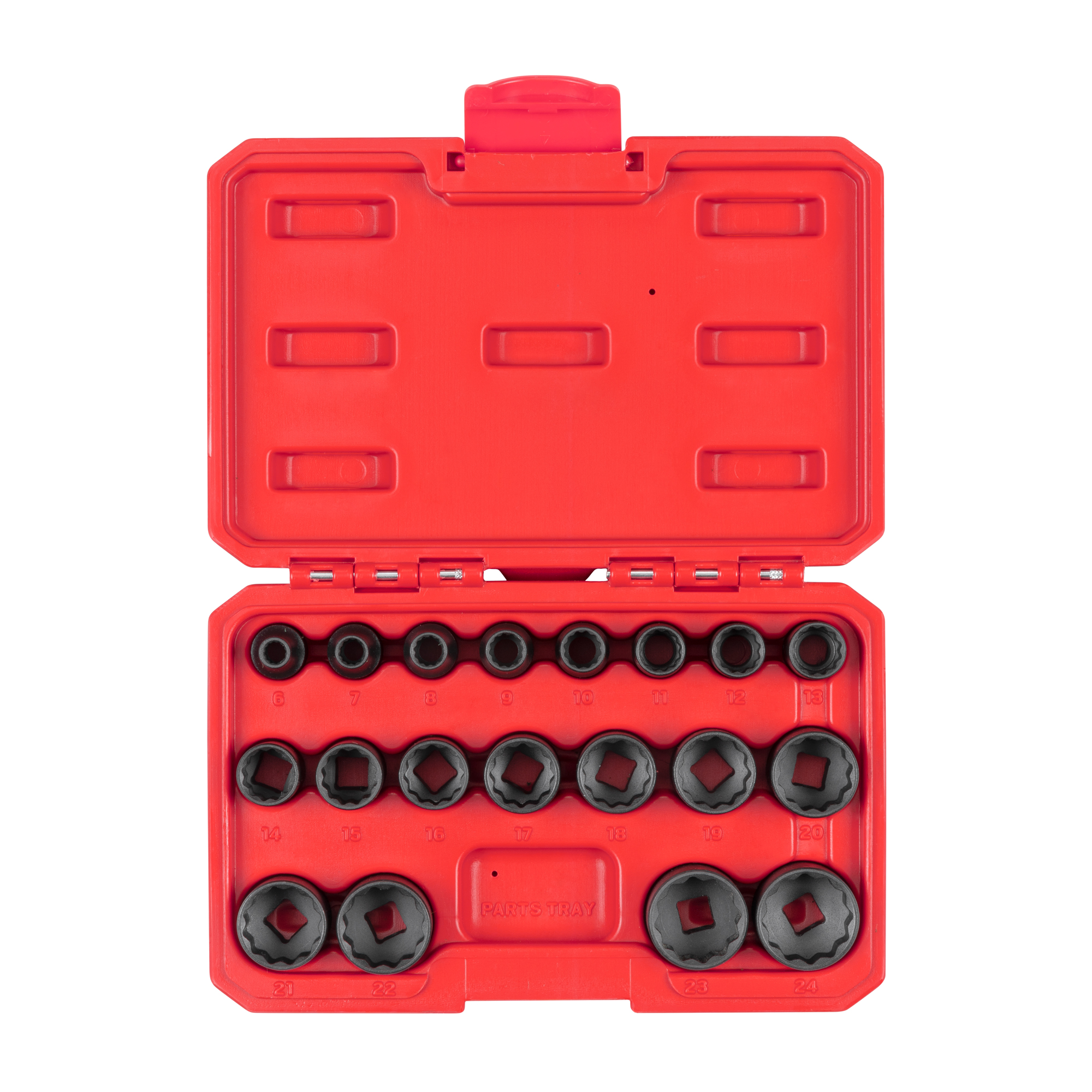 3/8 Inch Drive 12-Point Impact Socket Set with Case (19-Piece)