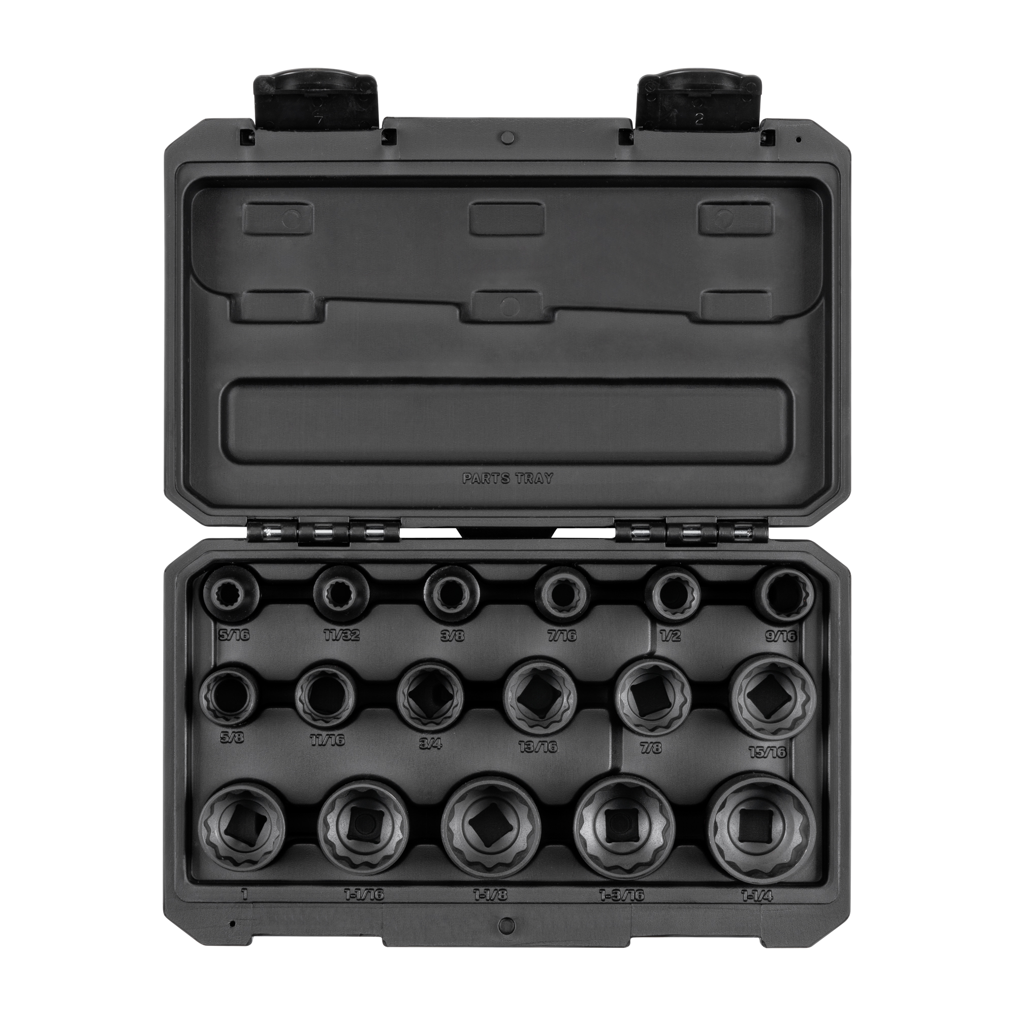 1/2 Inch Drive 12-Point Impact Socket Set with Case (17-Piece)