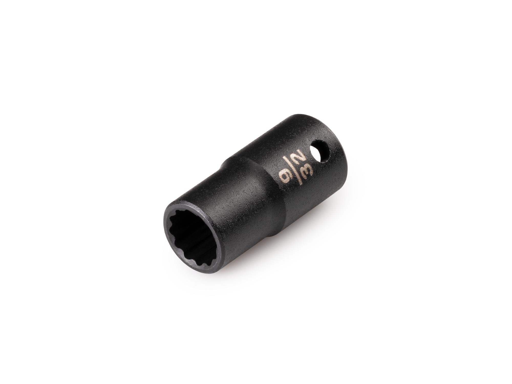 Front-right angle view of Tekton impact drive 12-point socket. Item #SID02207