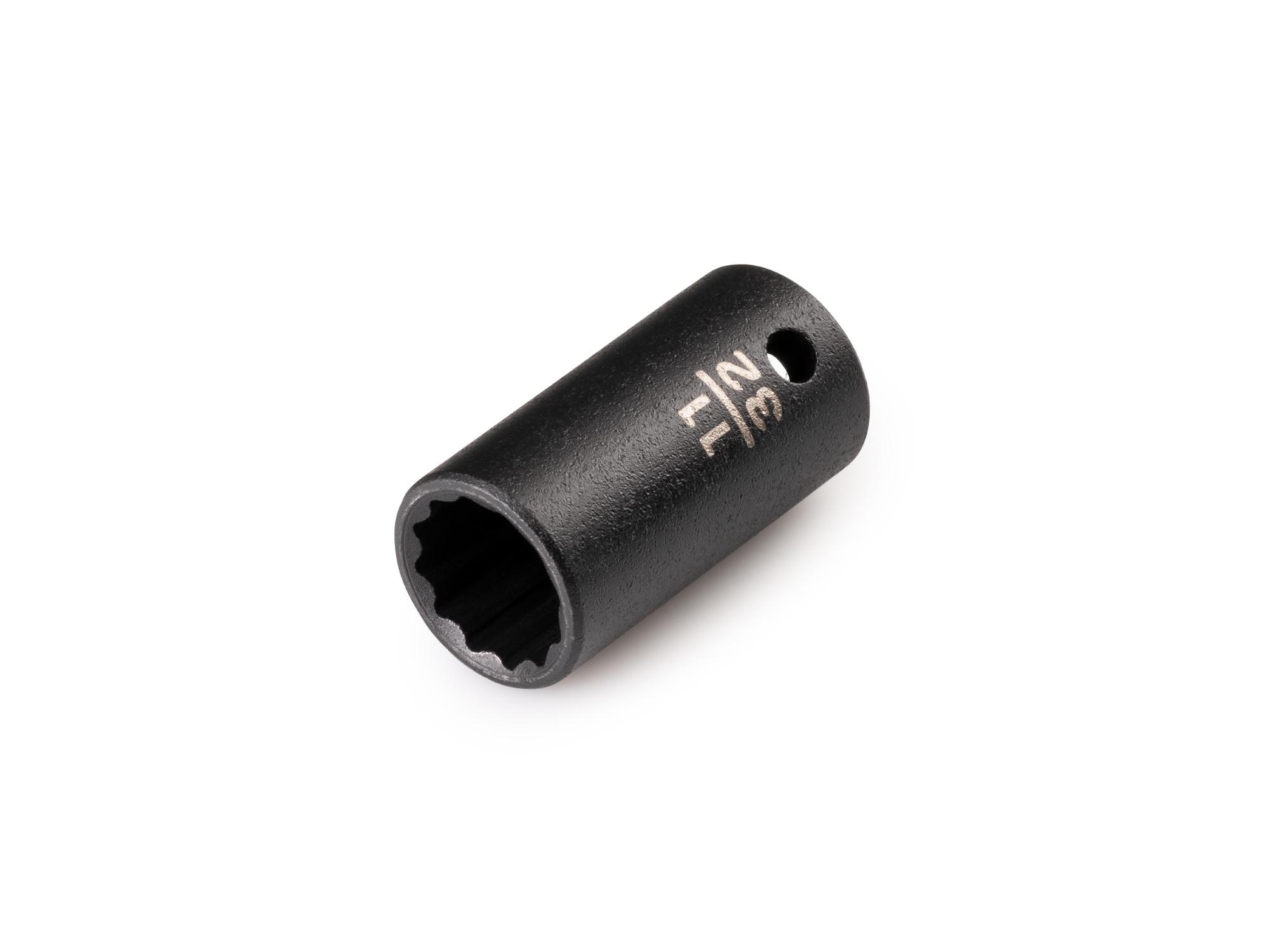 Front-right angle view of Tekton impact drive 12-point socket. Item #SID02209