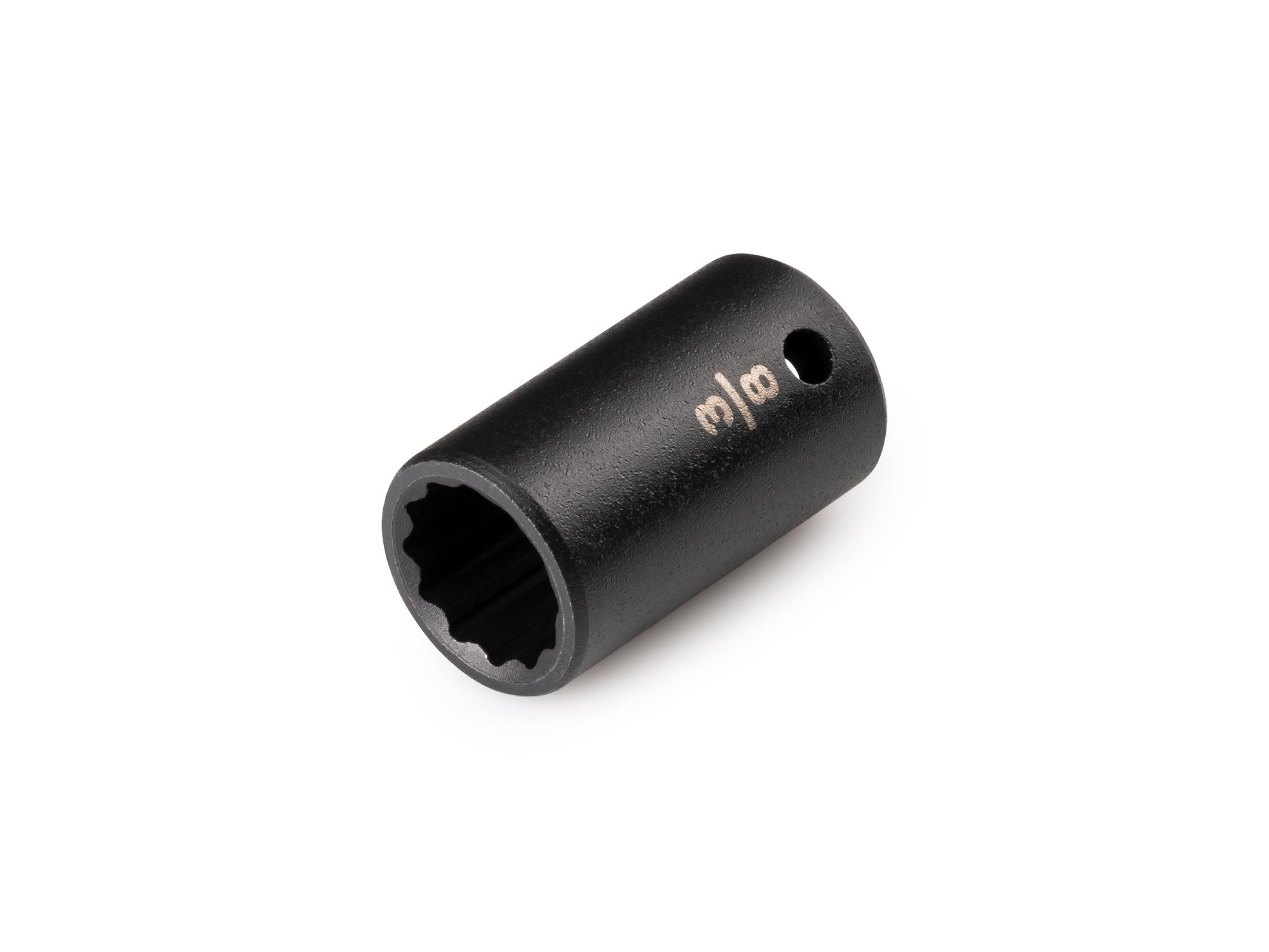 Front-right angle view of Tekton impact drive 12-point socket. Item #SID02210