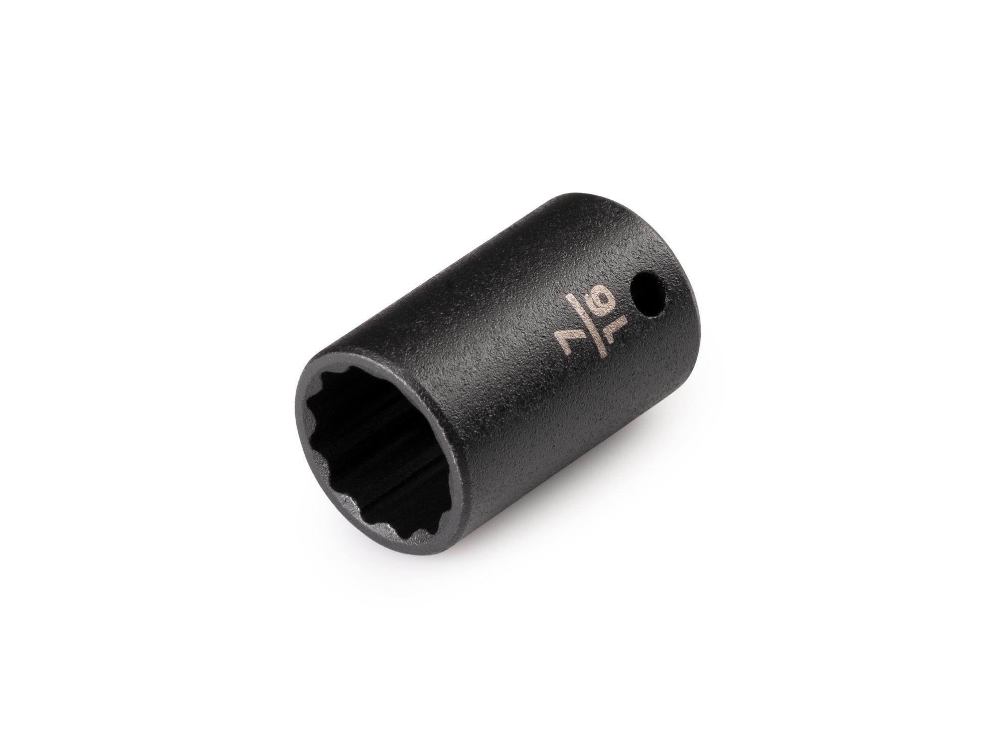 Front-right angle view of Tekton impact drive 12-point socket. Item #SID02211