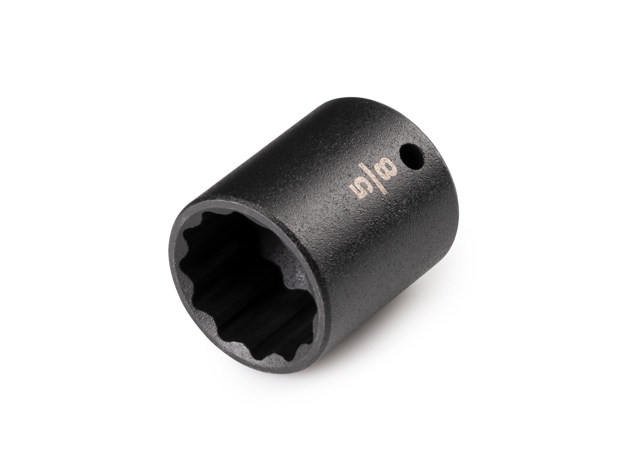 Front-right angle view of Tekton impact drive 12-point socket. Item #SID02216