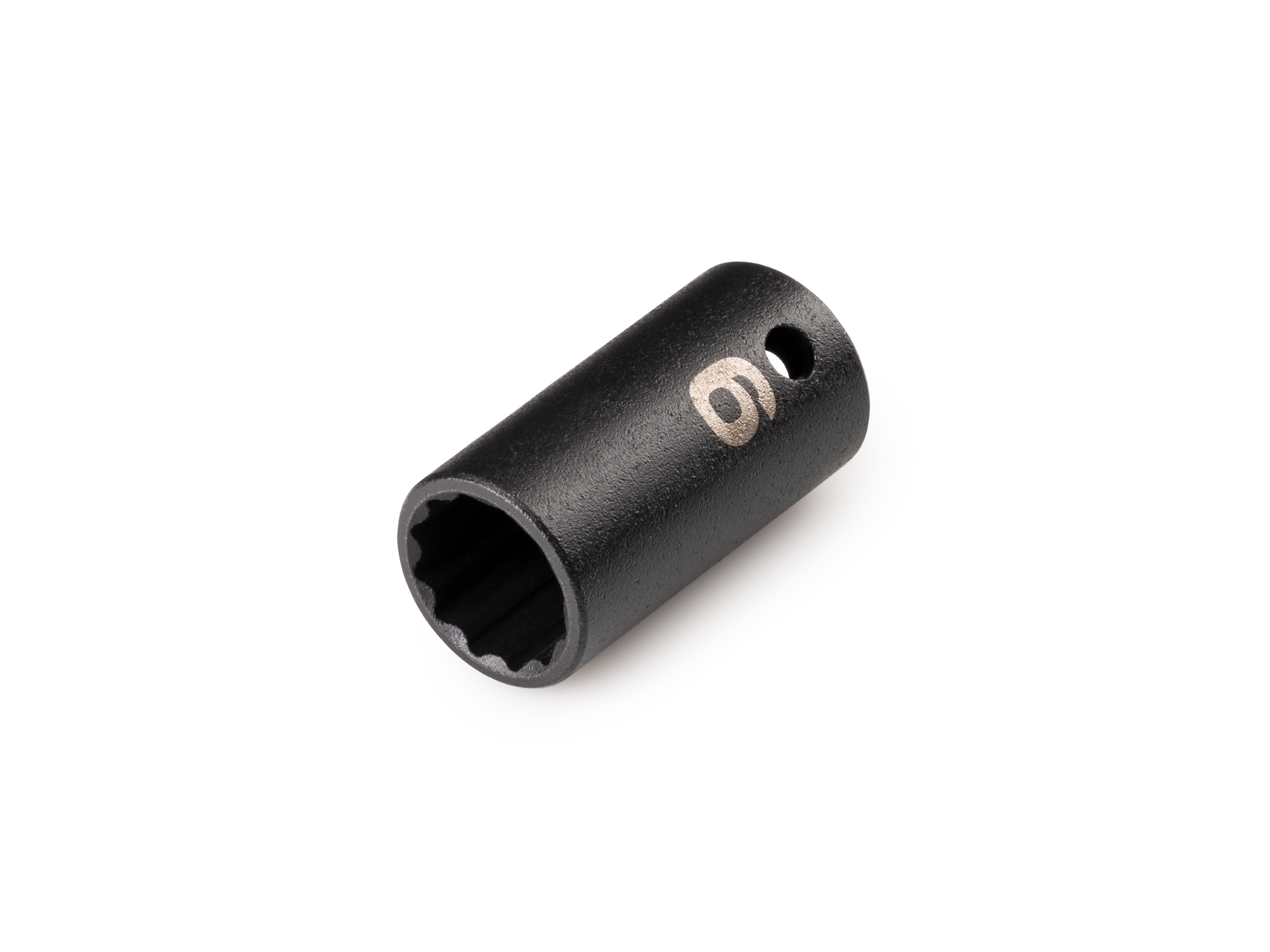 Size: 9 mm (metric) 12-point impact socket. Has a high-visibility laser etched size marking and a permanent stamped size marking. SID02309.