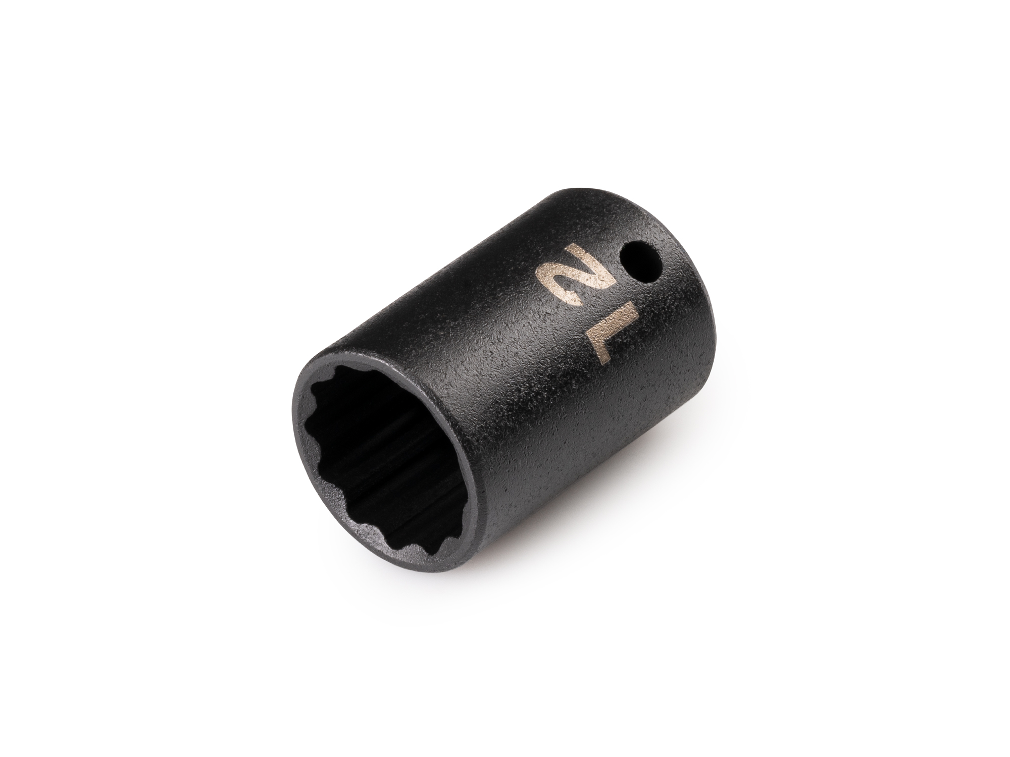 Size: 12 mm (metric) 12-point impact socket. Has a high-visibility laser etched size marking and a permanent stamped size marking. SID02312.