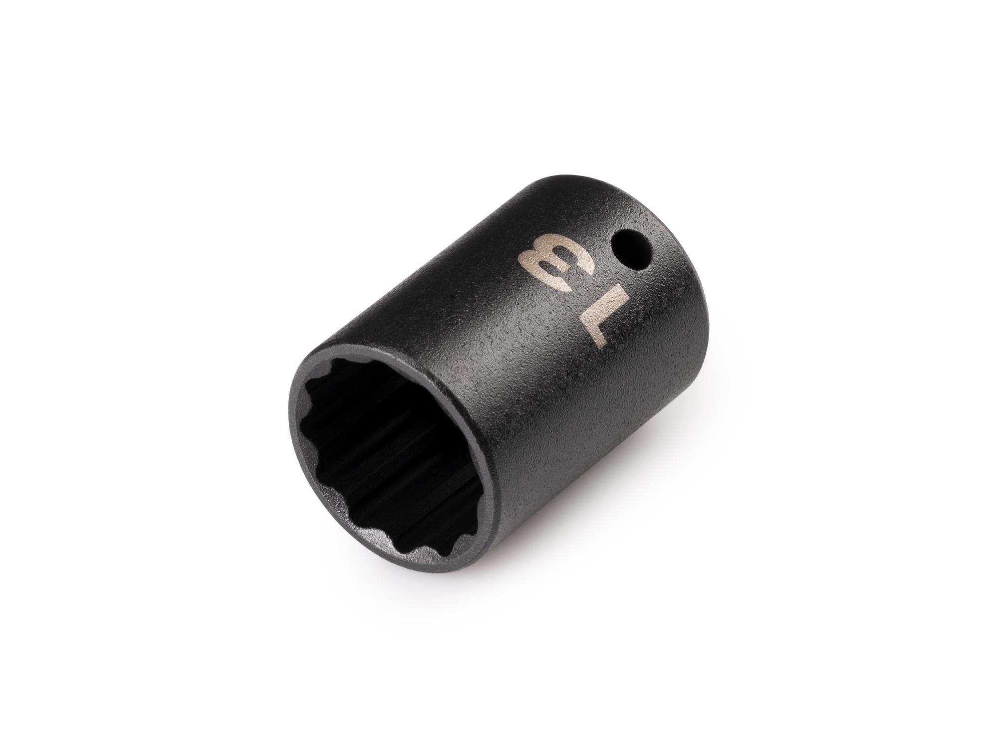 Front-right angle view of Tekton impact drive 12-point socket. Item #SID02313