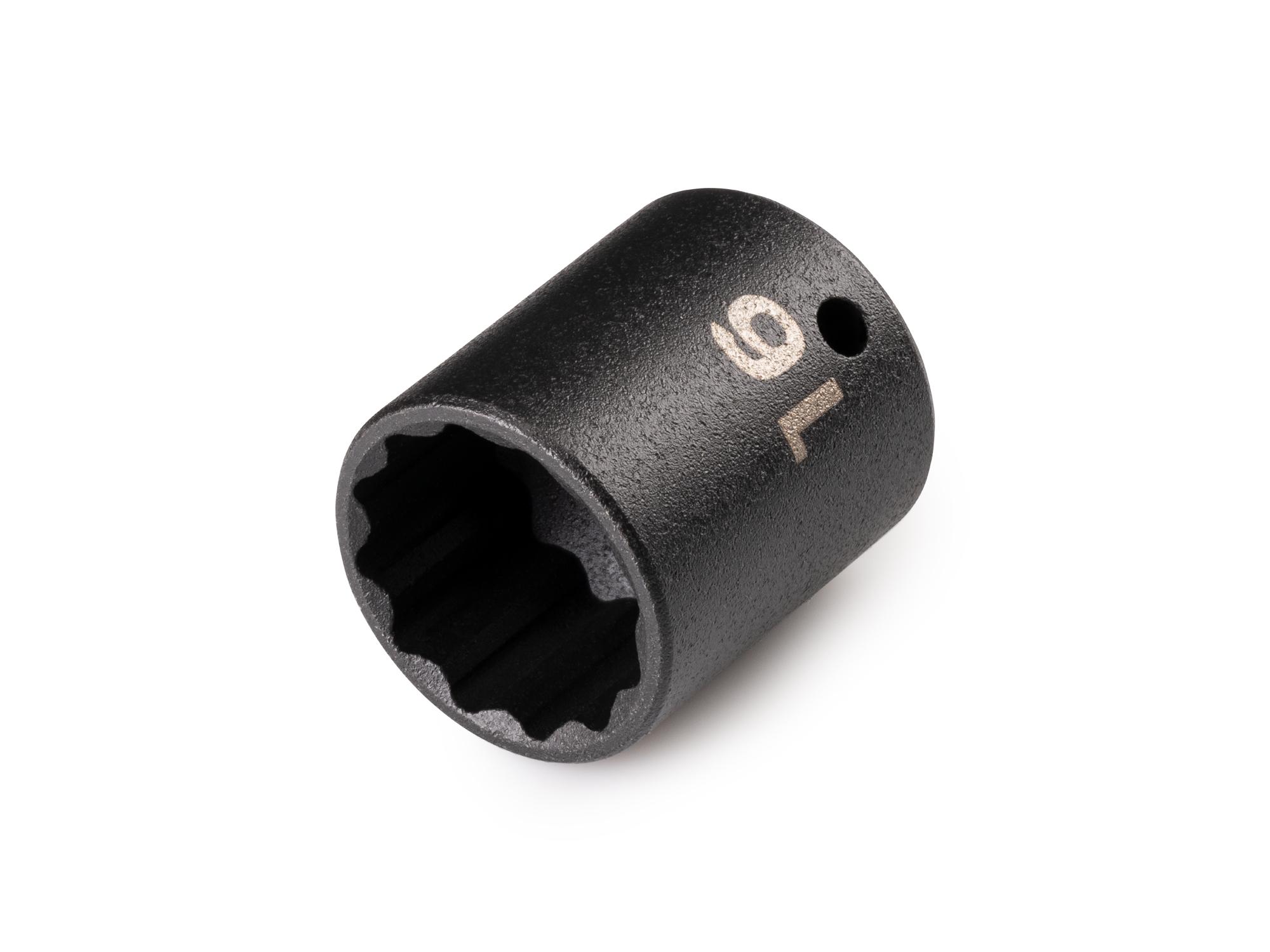 Front-right angle view of Tekton impact drive 12-point socket. Item #SID02316