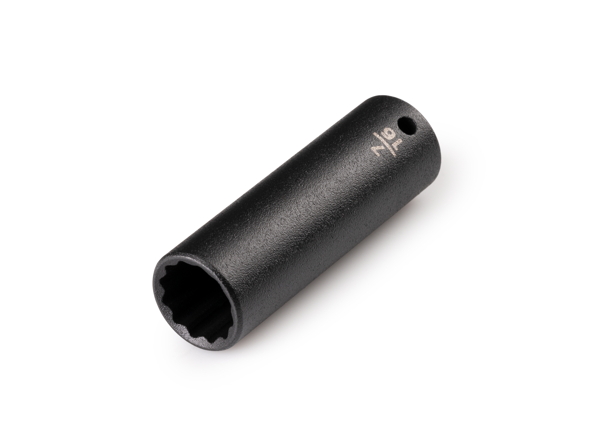 Size: 7/16 inch (SAE) deep 12-point impact socket. Has a high-visibility laser etched size marking and a permanent stamped size marking. SID03211.