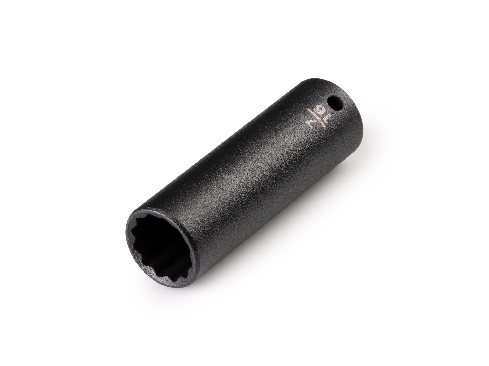 Front-right angle view of Tekton impact drive 12-point socket. Item #SID03211