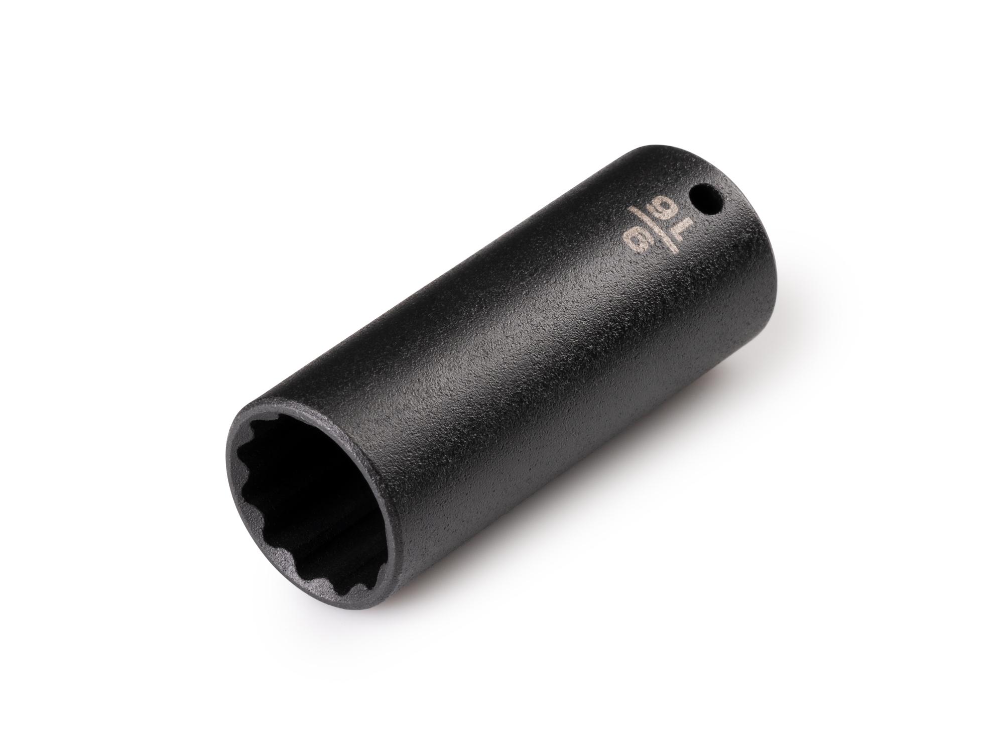 Front-right angle view of Tekton impact drive 12-point socket. Item #SID03214