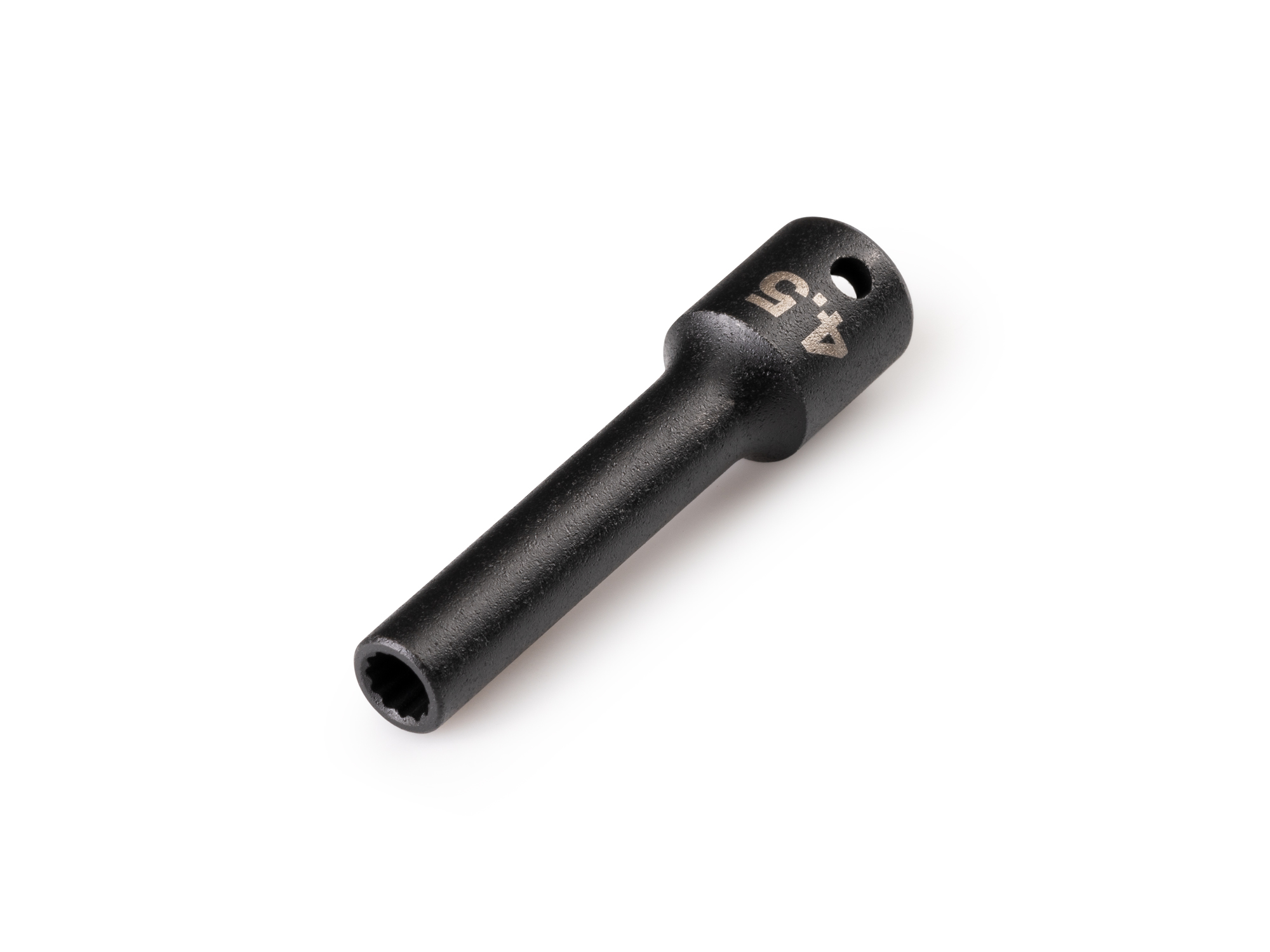 Size: 4.5 mm (metric) deep 12-point impact socket. Has a high-visibility laser etched size marking and a permanent stamped size marking. SID03303.