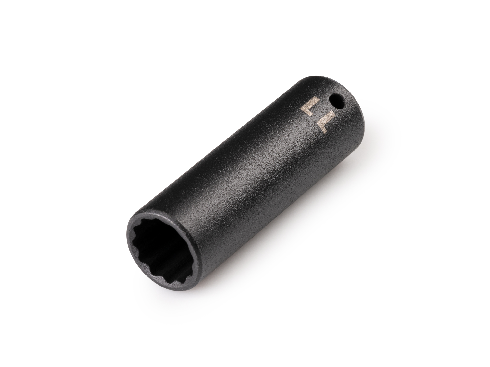 Size: 11 mm (metric) deep 12-point impact socket. Has a high-visibility laser etched size marking and a permanent stamped size marking. SID03311.