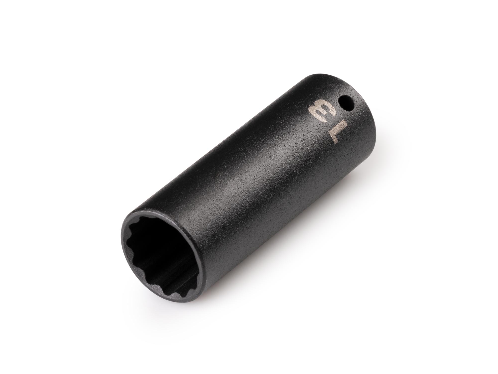 Front-right angle view of Tekton impact drive 12-point socket. Item #SID03313