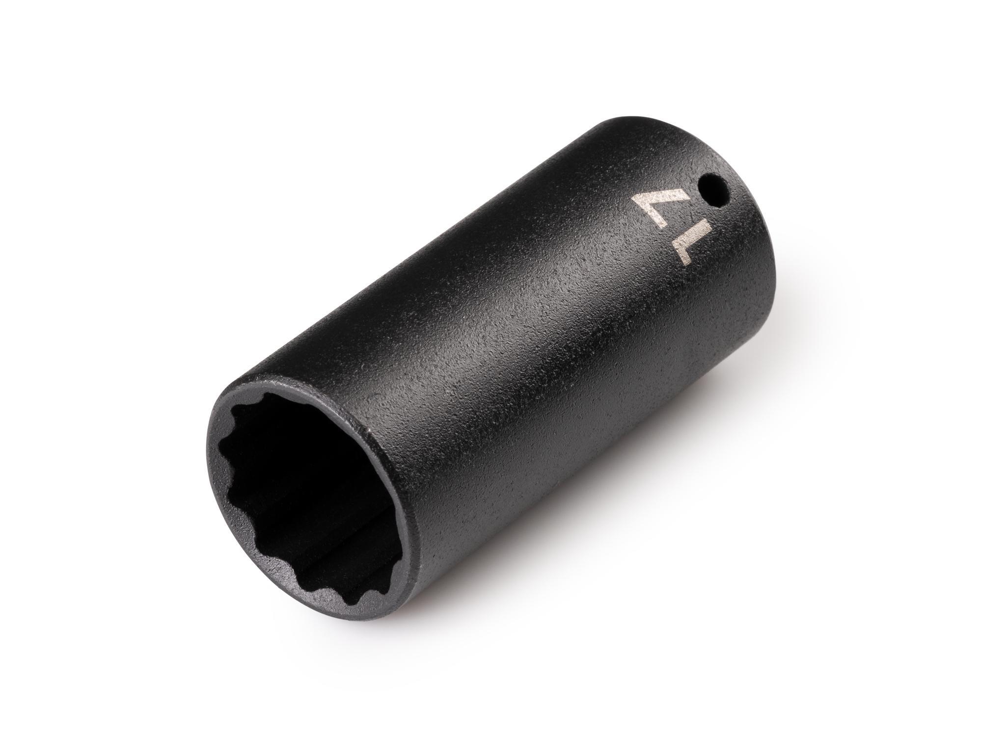 Front-right angle view of Tekton impact drive 12-point socket. Item #SID03317