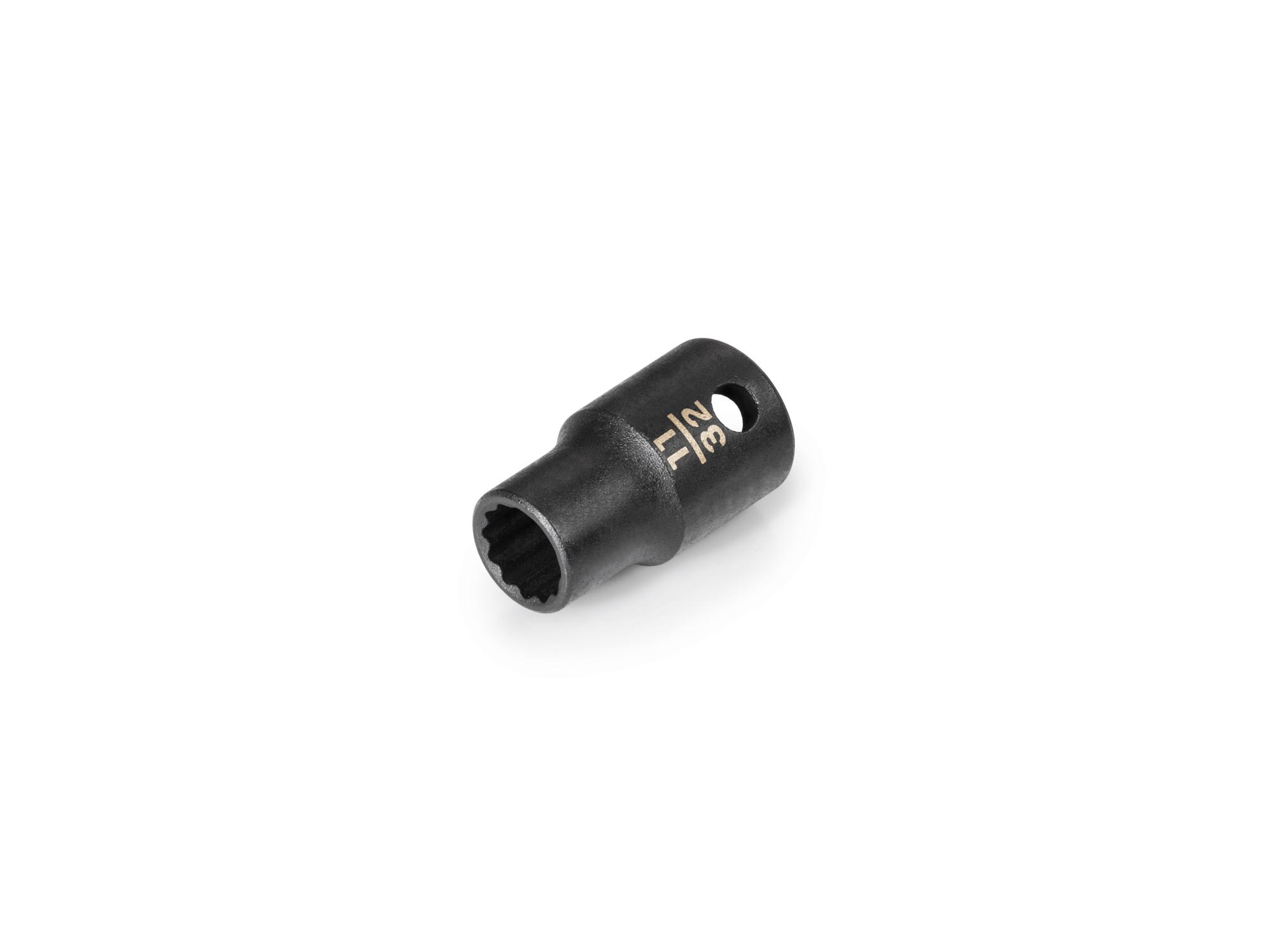 Front-right angle view of Tekton impact drive 12-point socket. Item #SID12209