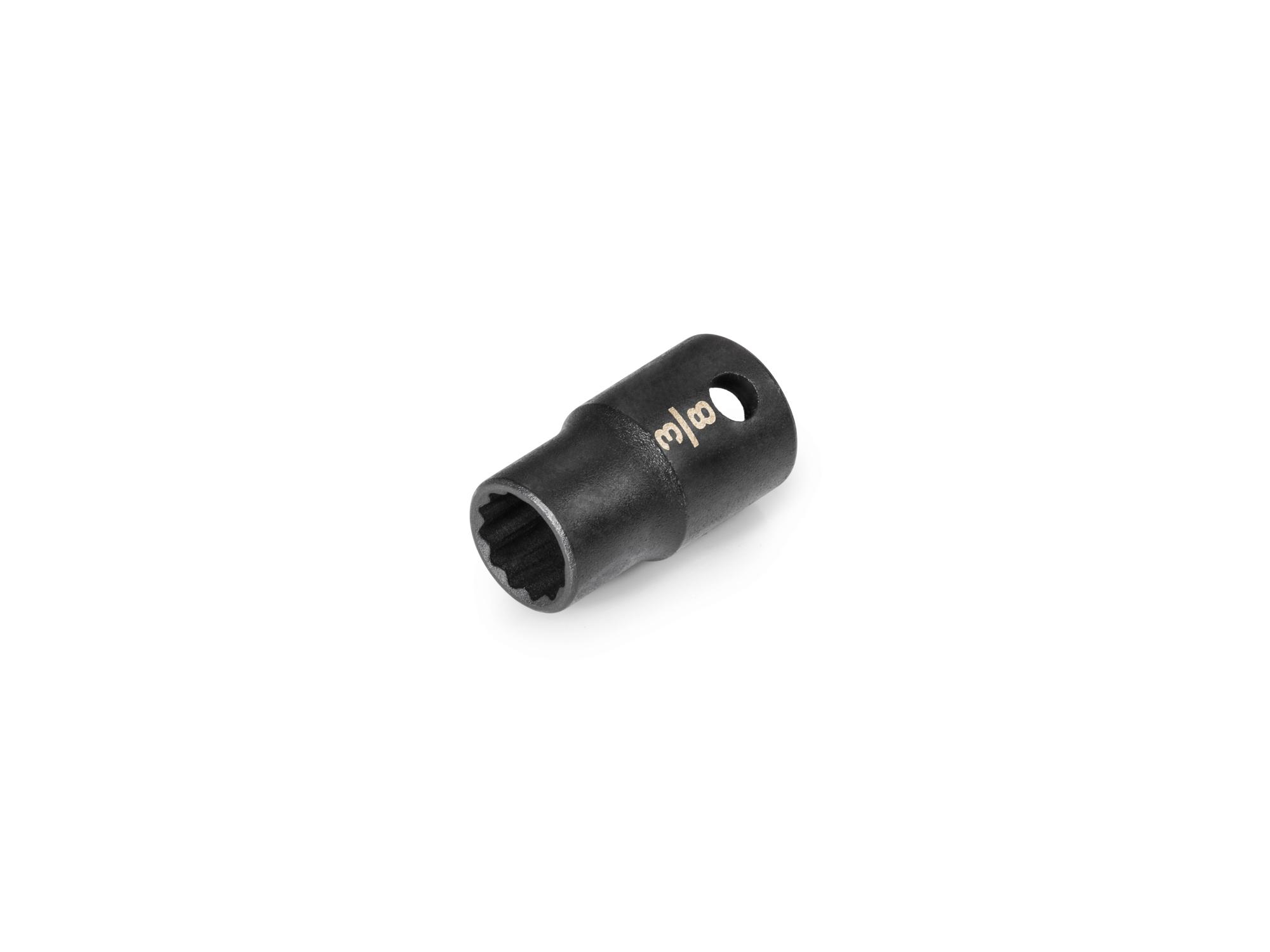 Front-right angle view of Tekton impact drive 12-point socket. Item #SID12210