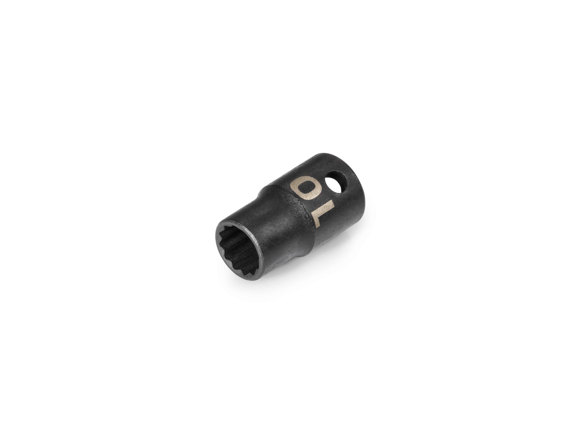 Front-right angle view of Tekton impact drive 12-point socket. Item #SID12310