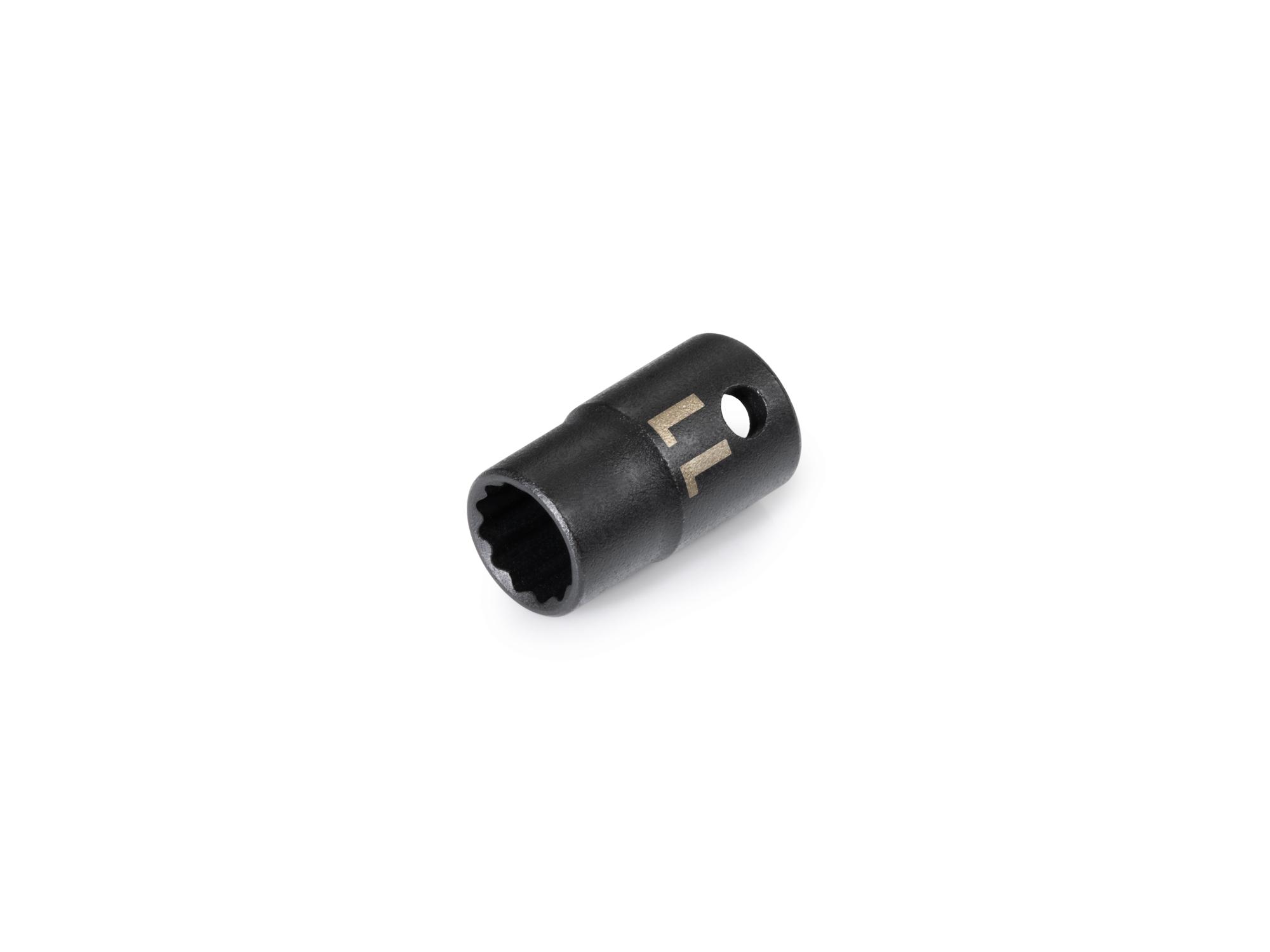 Front-right angle view of Tekton impact drive 12-point socket. Item #SID12311