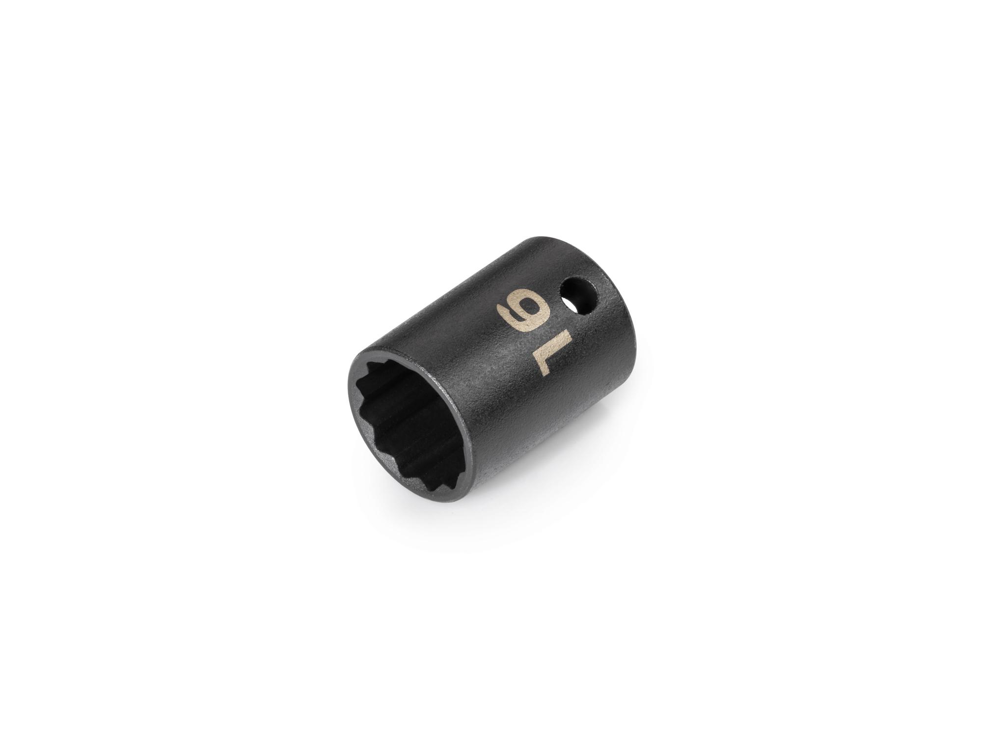 Front-right angle view of Tekton impact drive 12-point socket. Item #SID12316