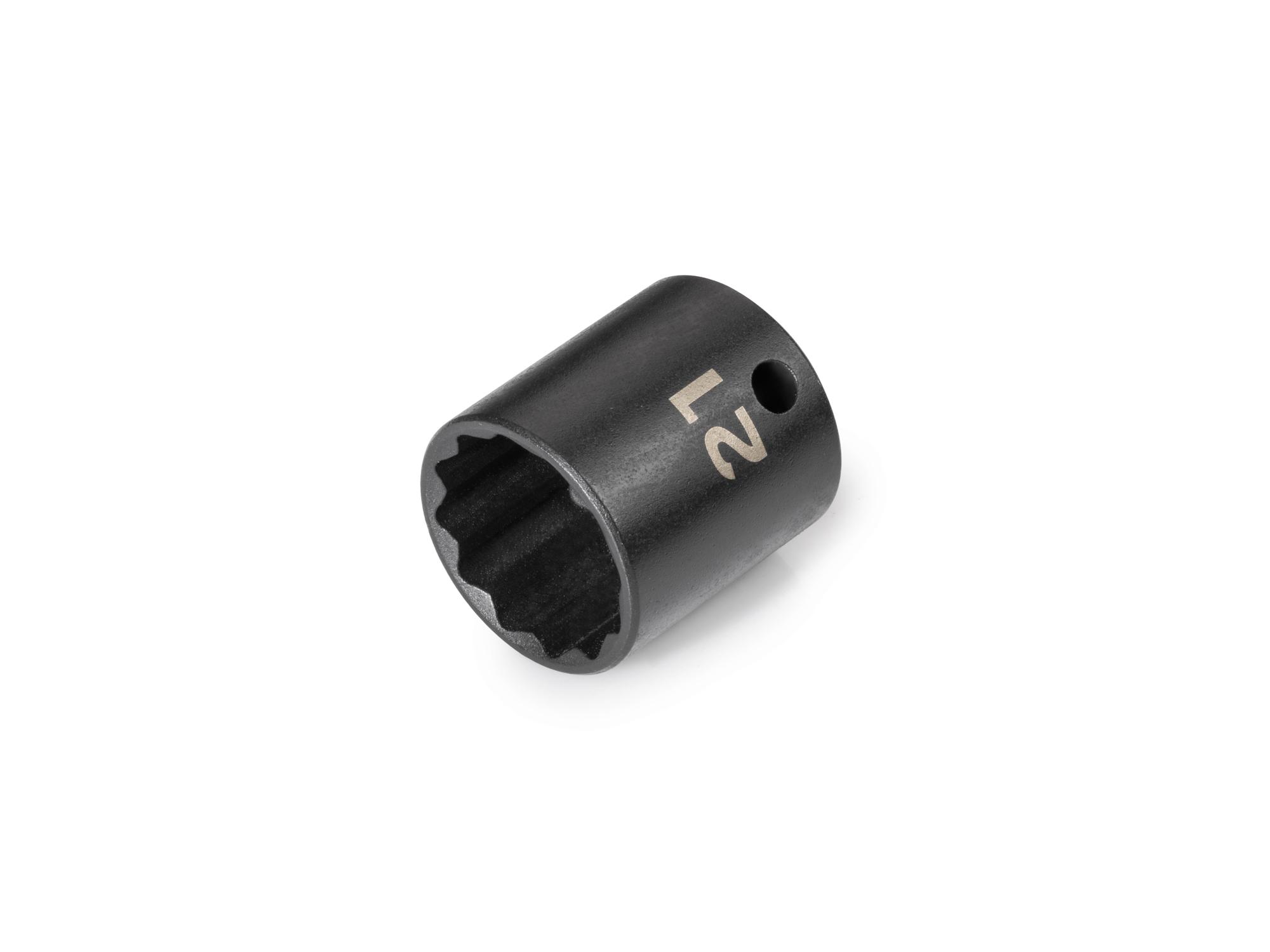 Front-right angle view of Tekton impact drive 12-point socket. Item #SID12321