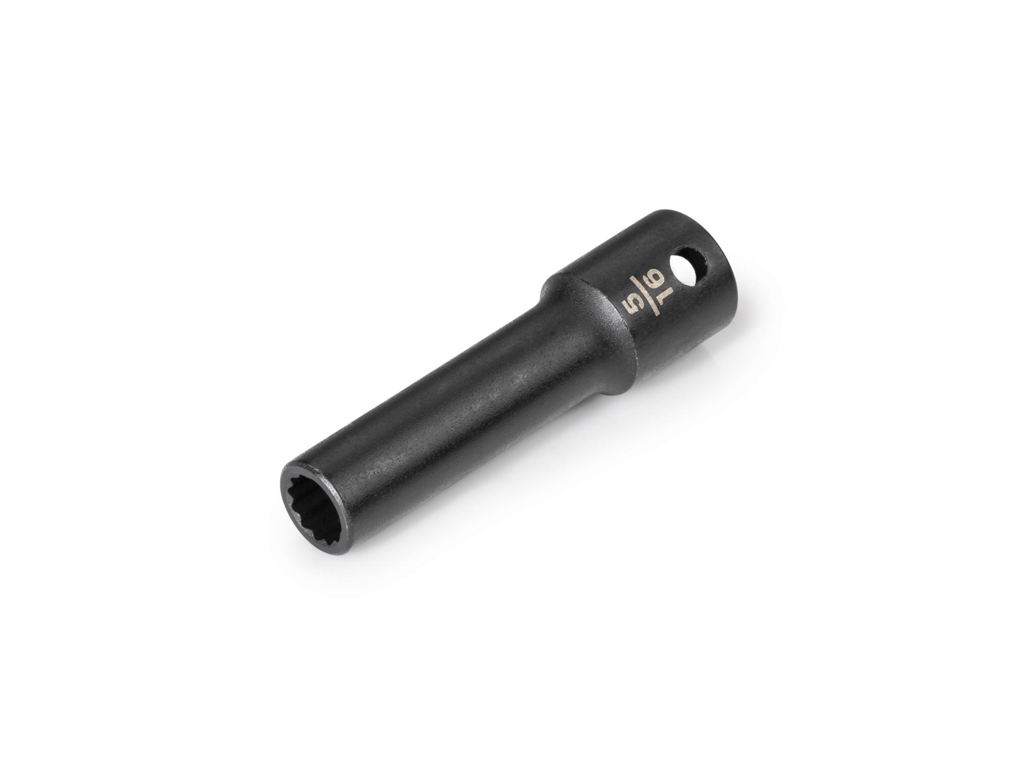 Front-right angle view of Tekton impact drive 12-point socket. Item #SID13208