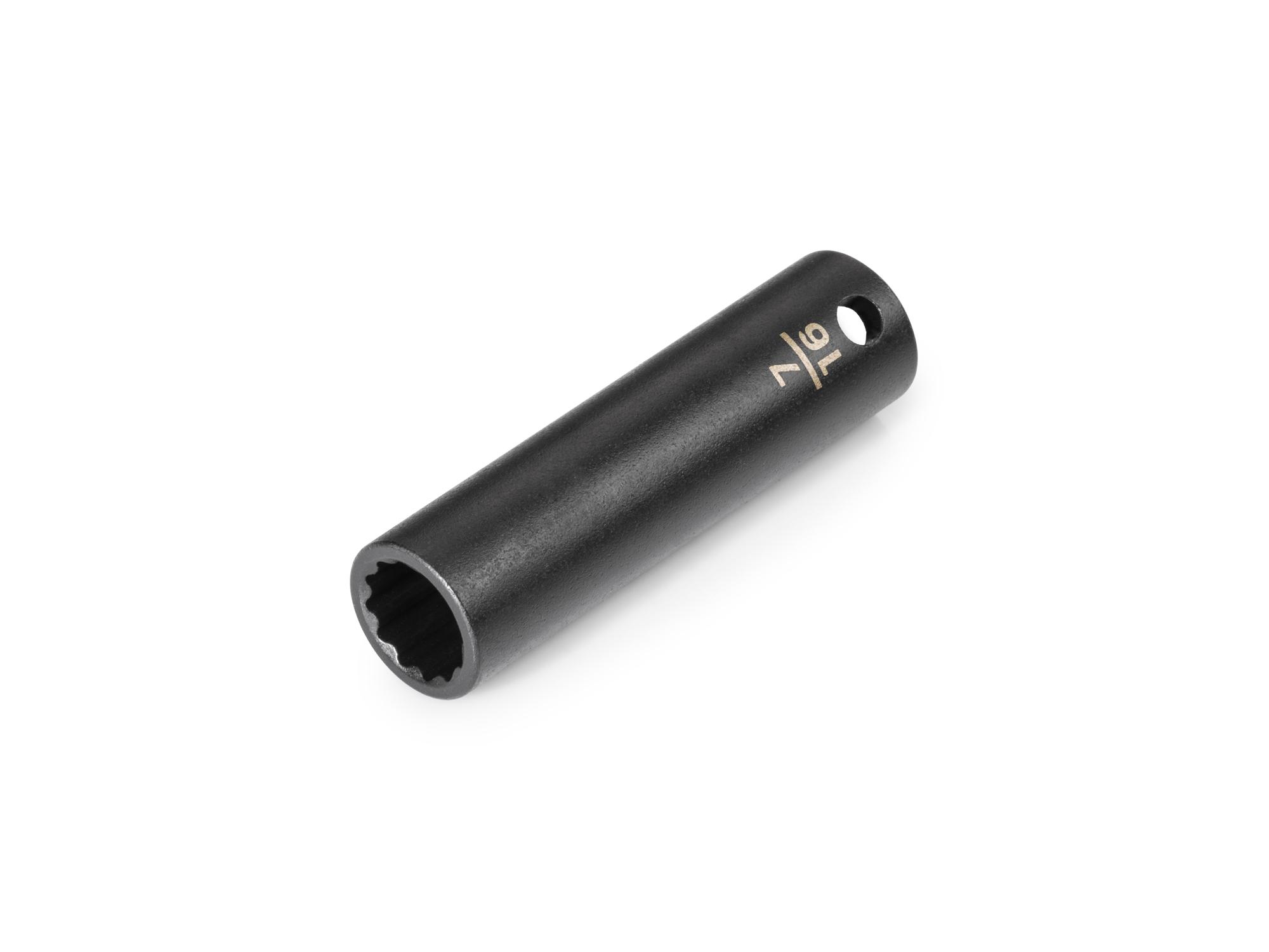 Front-right angle view of Tekton impact drive 12-point socket. Item #SID13211