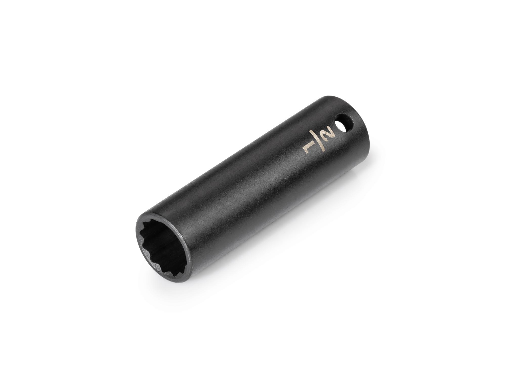 Front-right angle view of Tekton impact drive 12-point socket. Item #SID13213