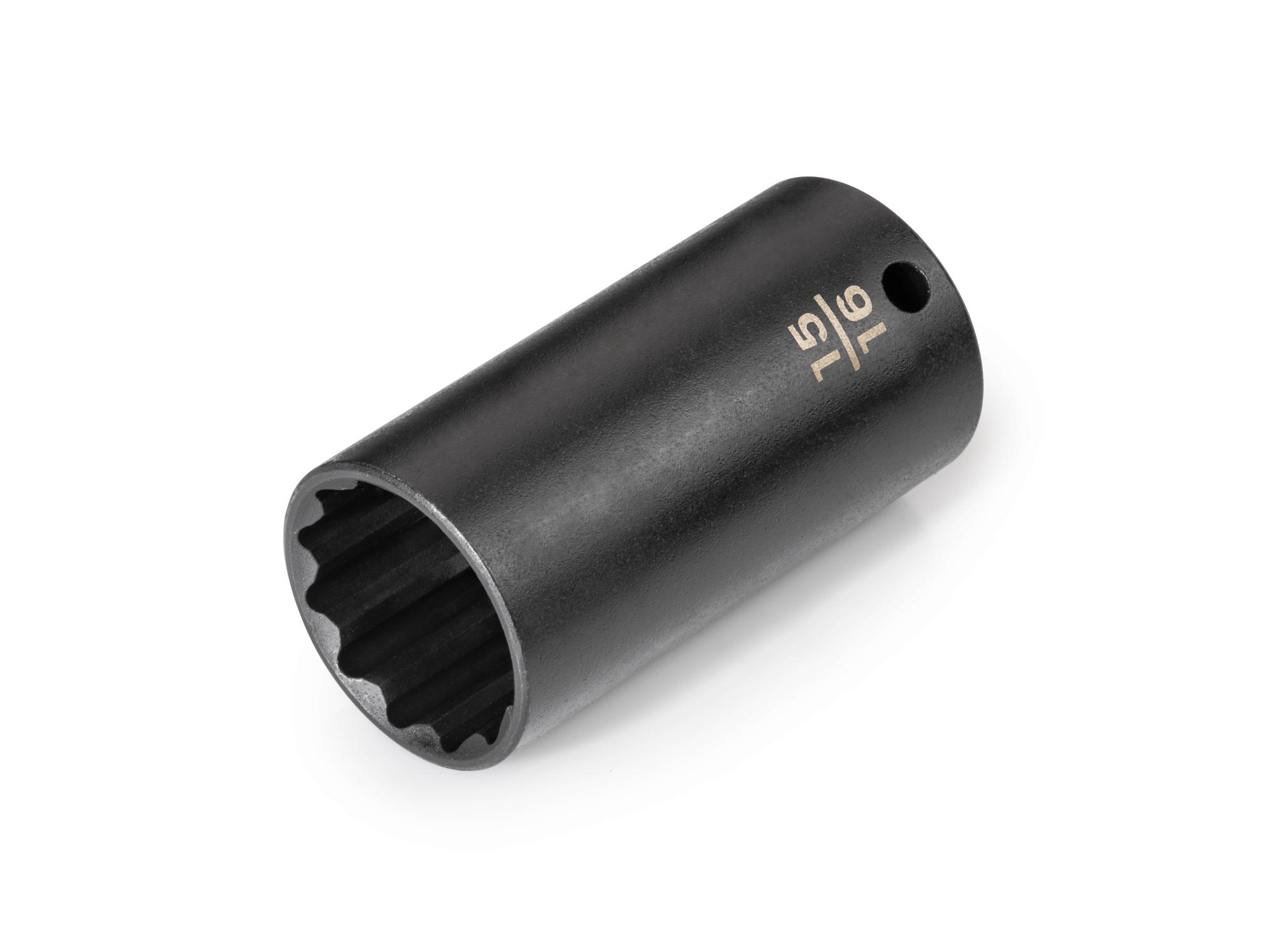 Front-right angle view of Tekton impact drive 12-point socket. Item #SID13224