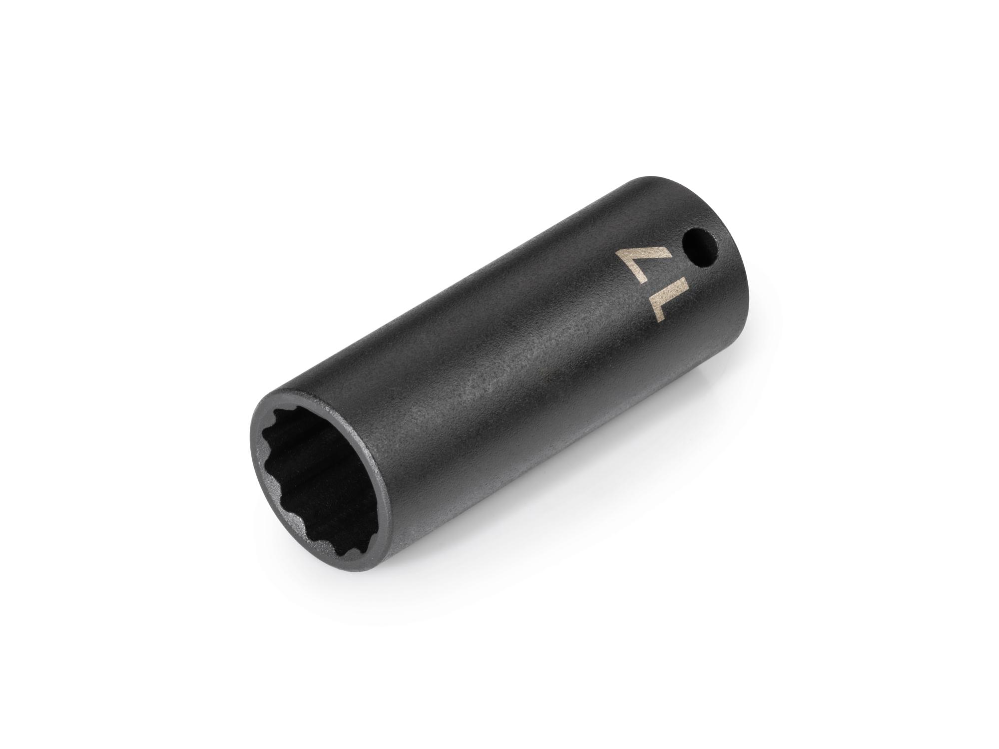 Front-right angle view of Tekton impact drive 12-point socket. Item #SID13317