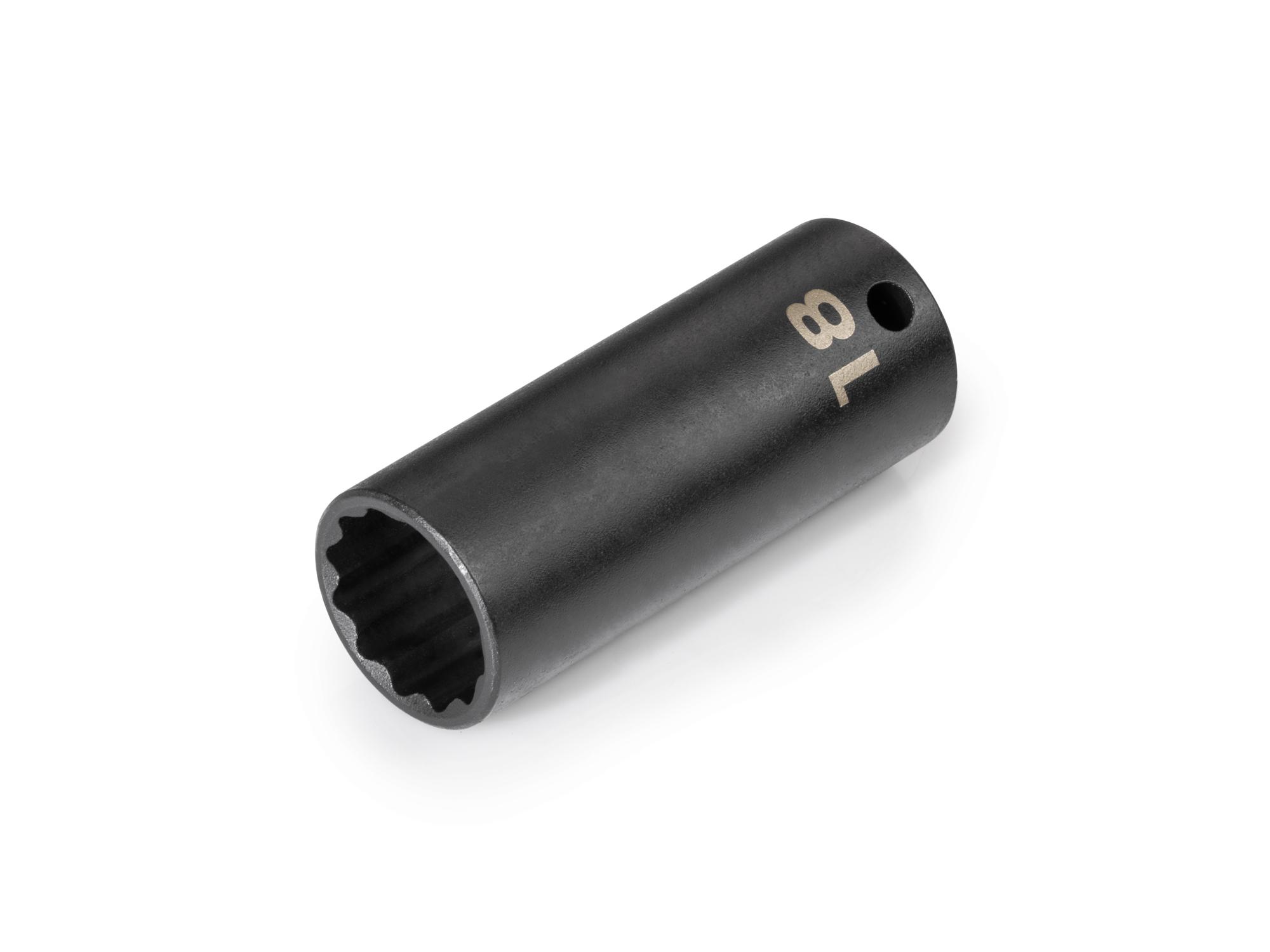Front-right angle view of Tekton impact drive 12-point socket. Item #SID13318