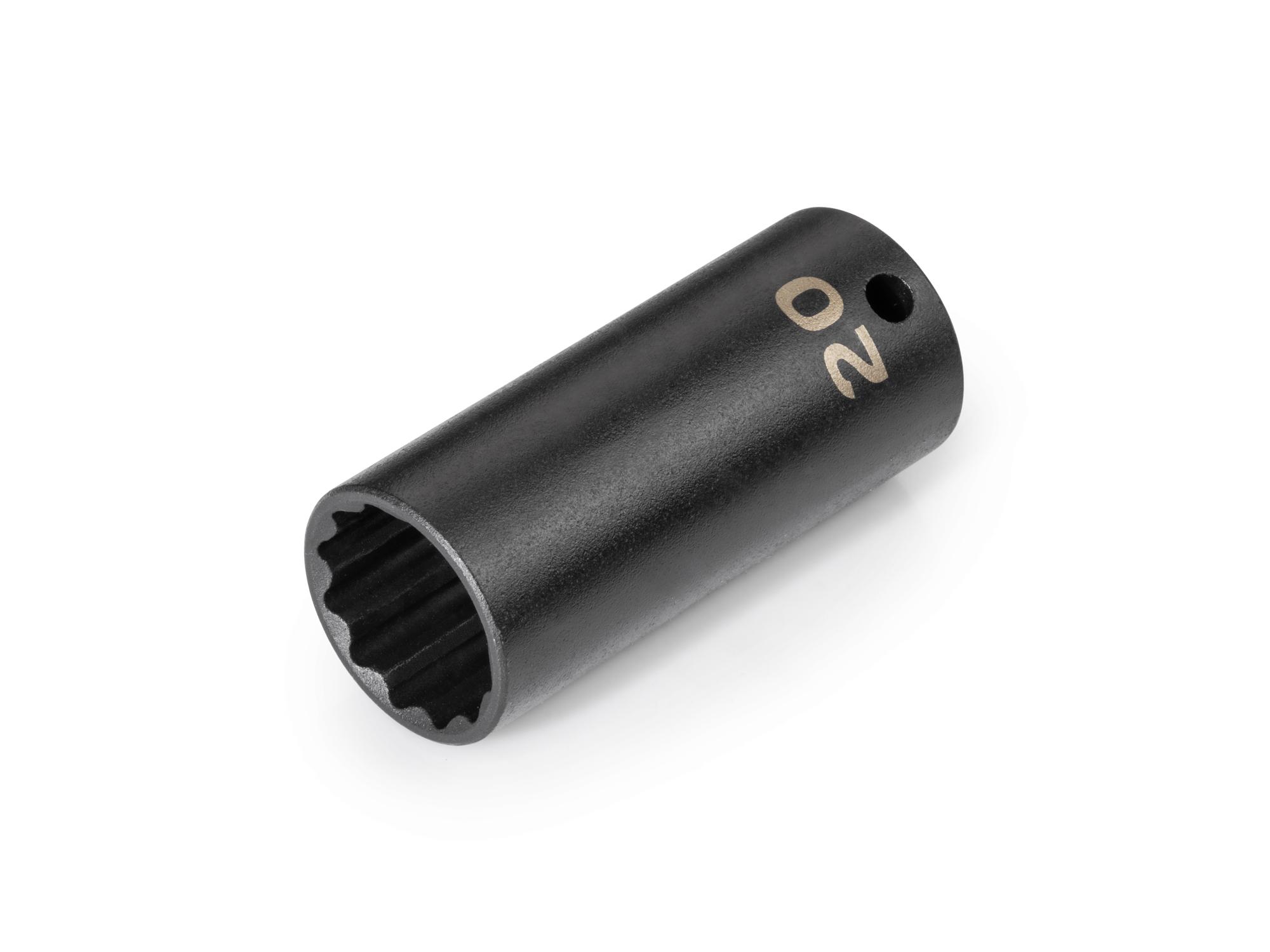 Front-right angle view of Tekton impact drive 12-point socket. Item #SID13320