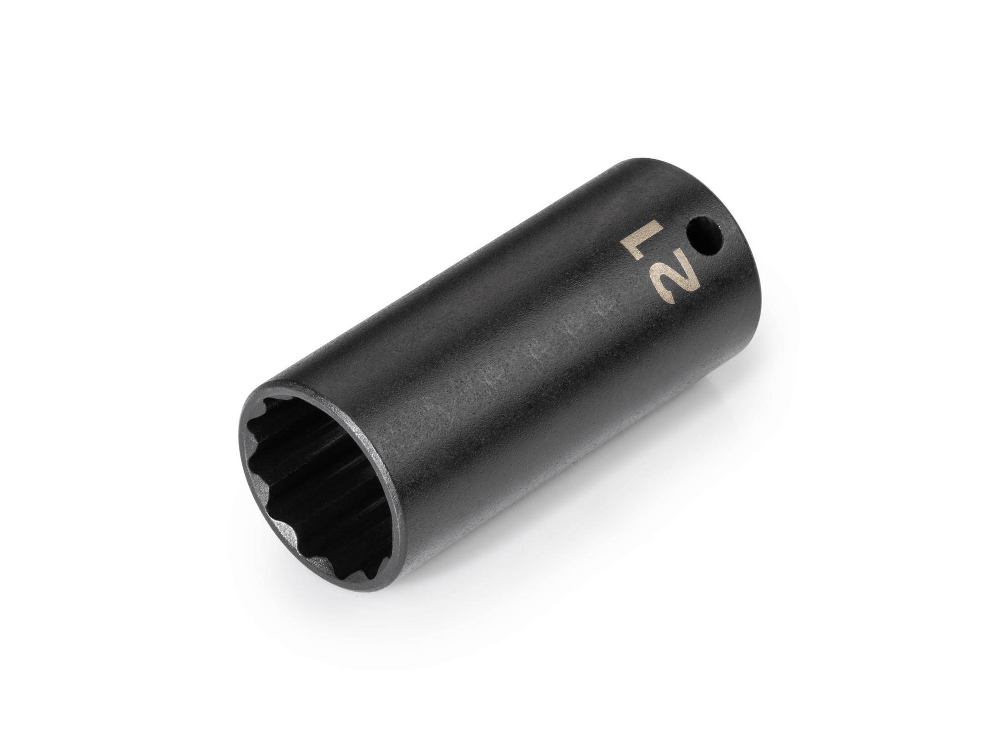 Front-right angle view of Tekton impact drive 12-point socket. Item #SID13321