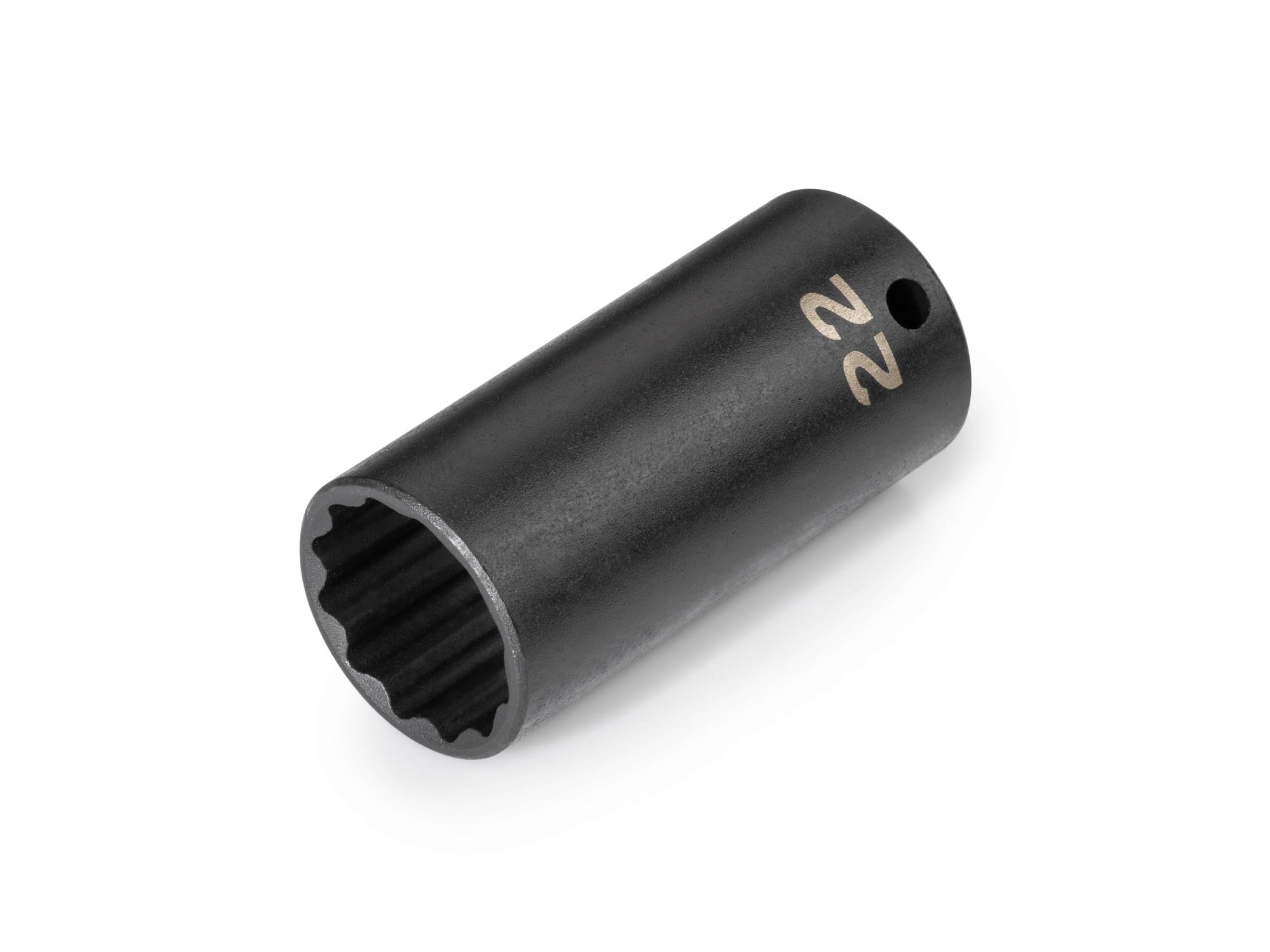 Front-right angle view of Tekton impact drive 12-point socket. Item #SID13322