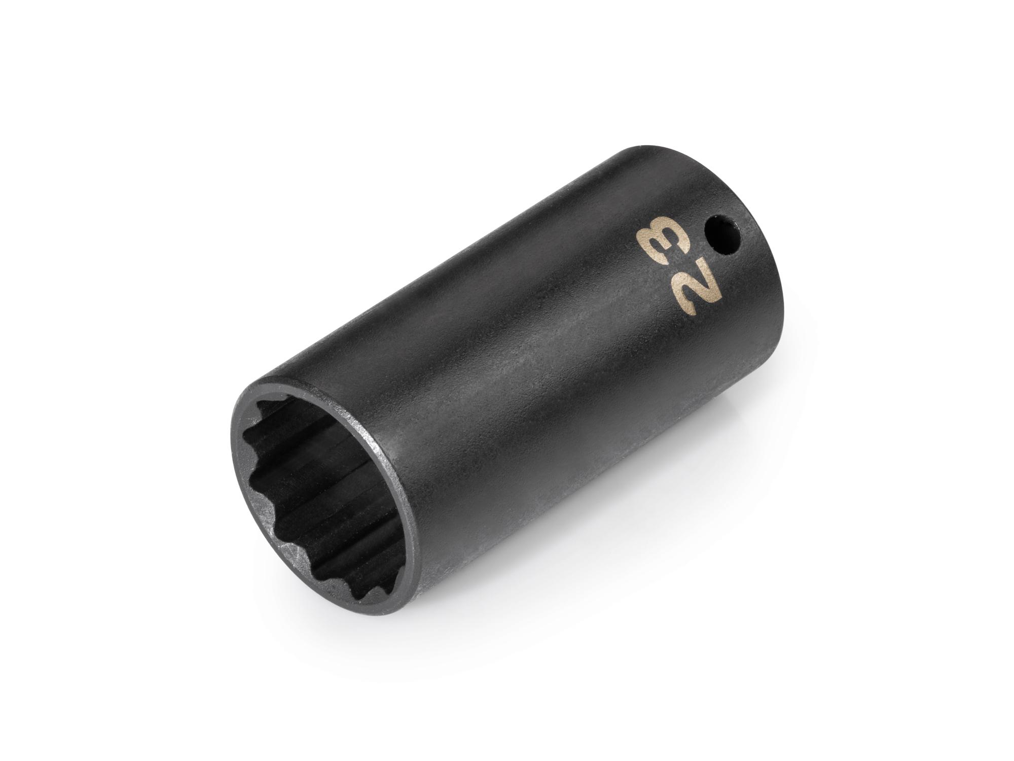 Front-right angle view of Tekton impact drive 12-point socket. Item #SID13323