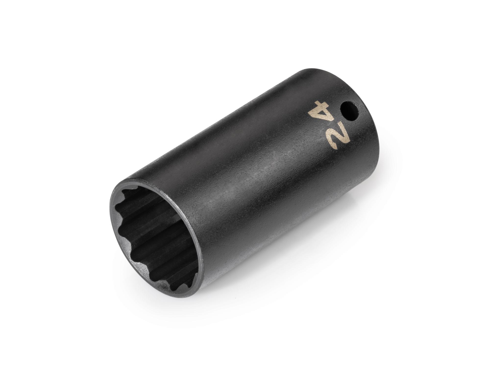 Front-right angle view of Tekton impact drive 12-point socket. Item #SID13324