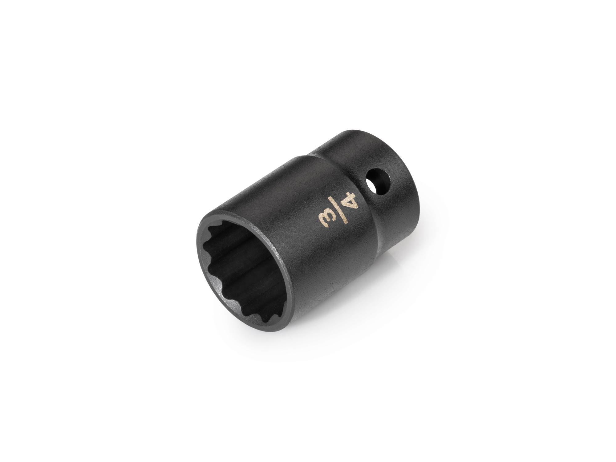 Front-right angle view of Tekton impact drive 12-point socket. Item #SID22219