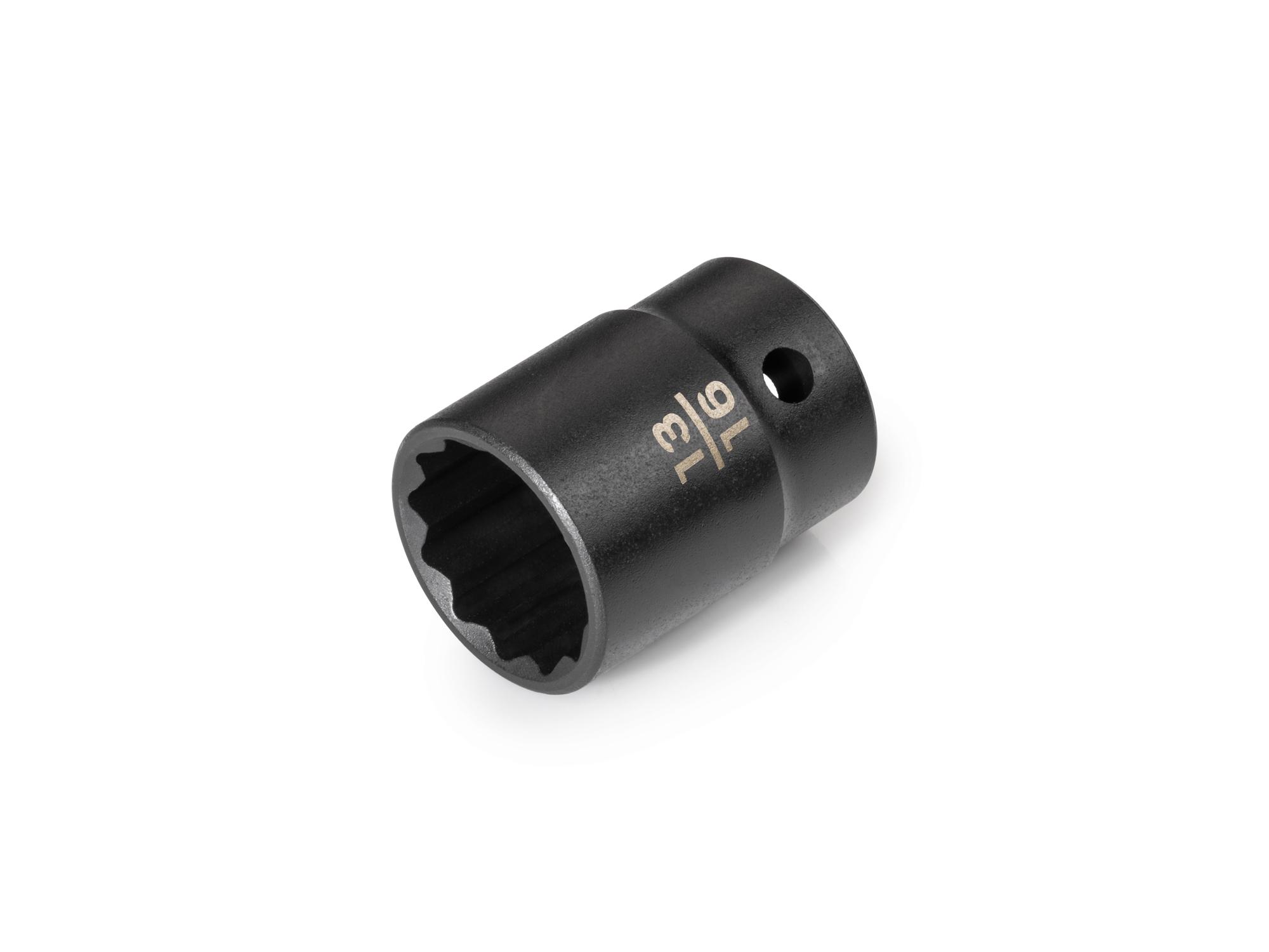 Front-right angle view of Tekton impact drive 12-point socket. Item #SID22221
