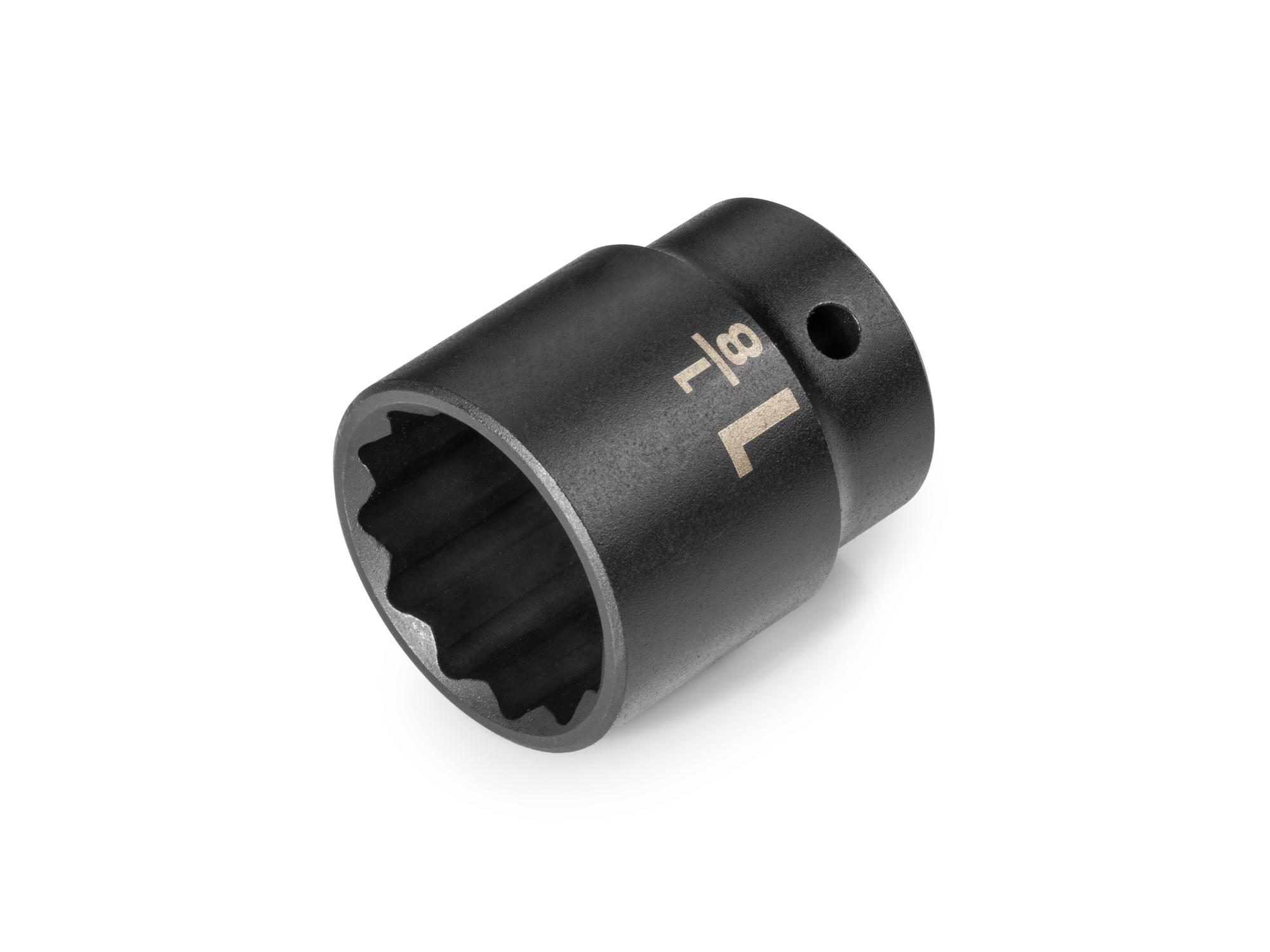 Front-right angle view of Tekton impact drive 12-point socket. Item #SID22229