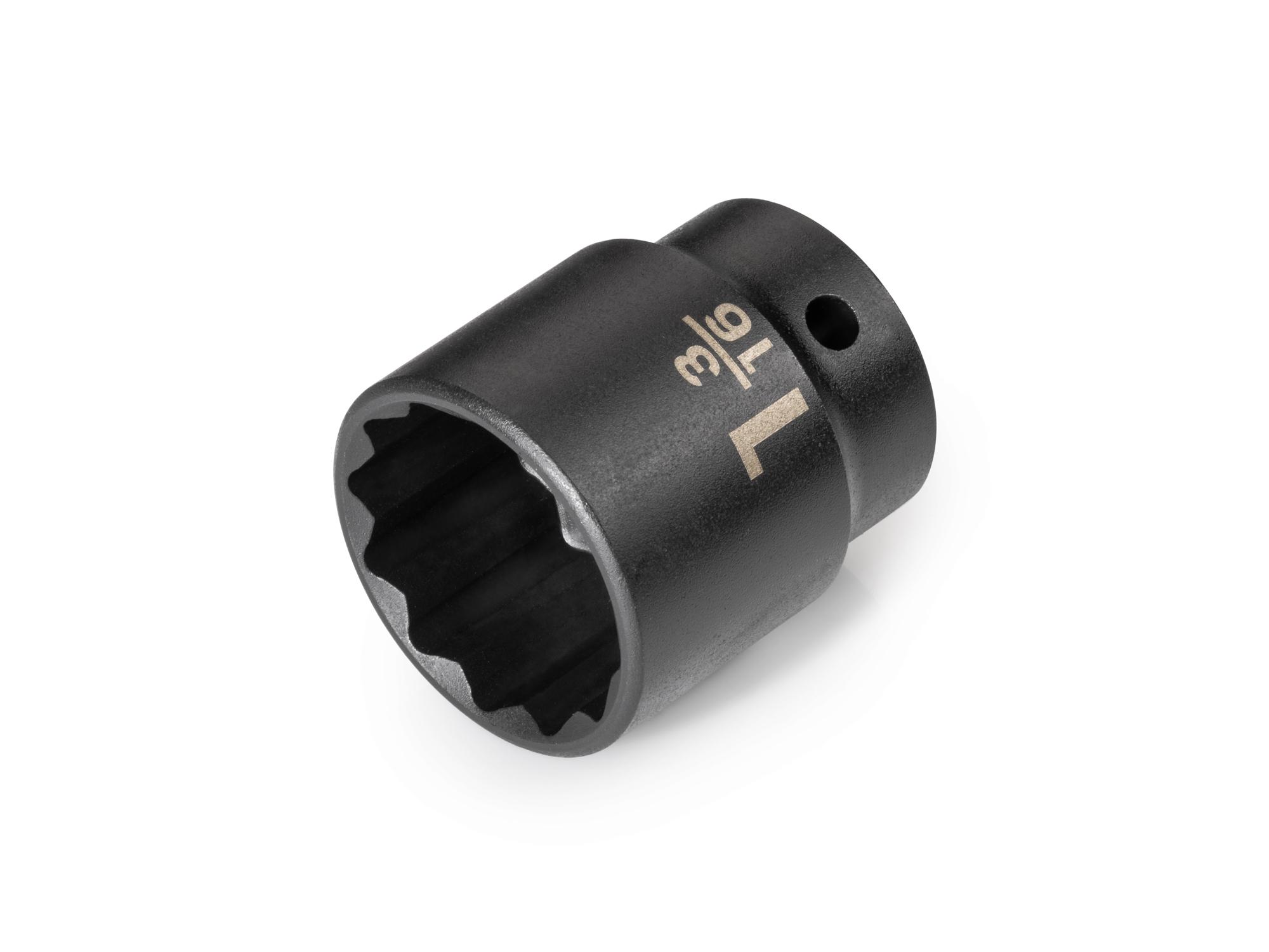 Front-right angle view of Tekton impact drive 12-point socket. Item #SID22230