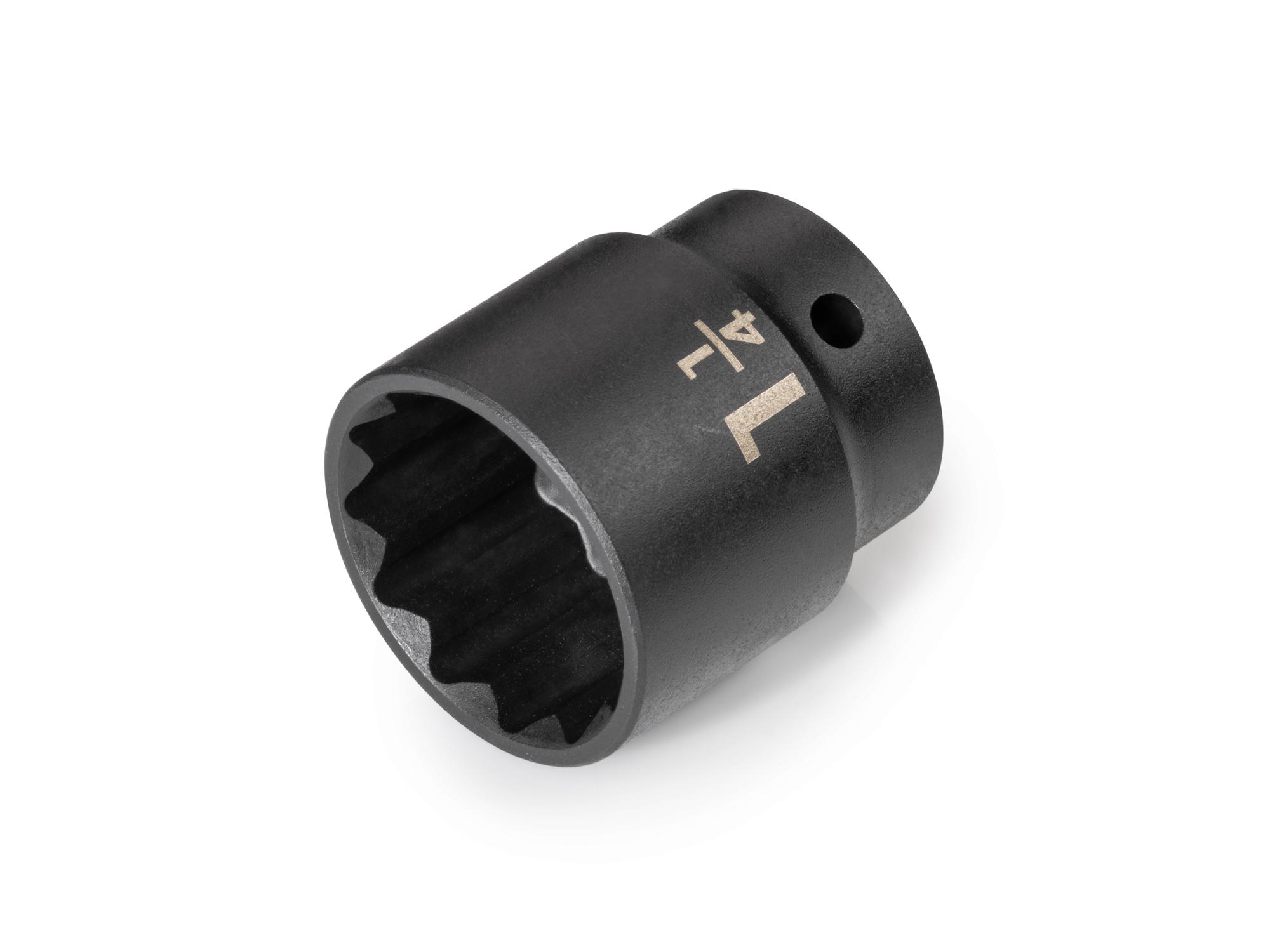 Front-right angle view of Tekton impact drive 12-point socket. Item #SID22232