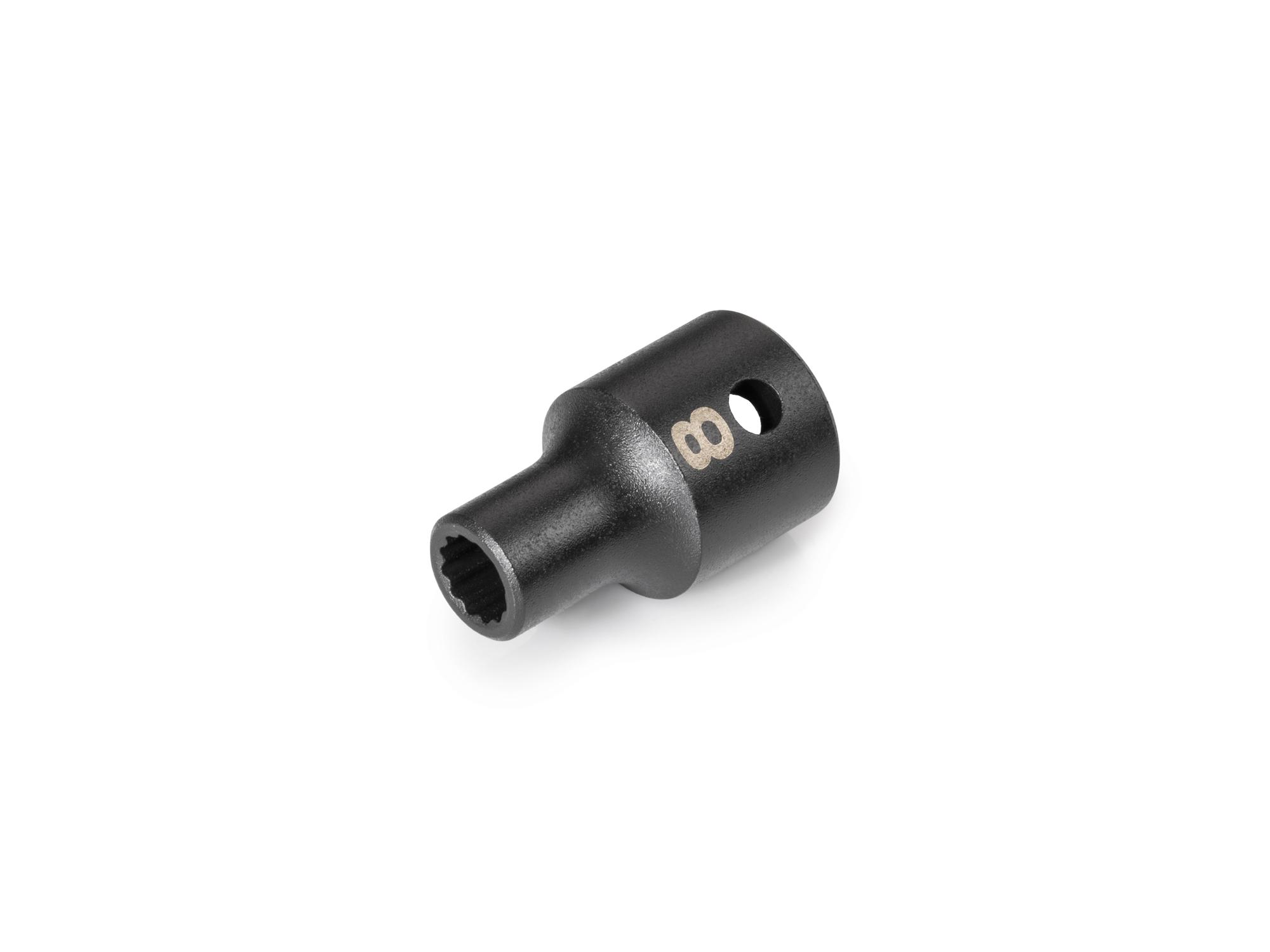Front-right angle view of Tekton impact drive 12-point socket. Item #SID22308