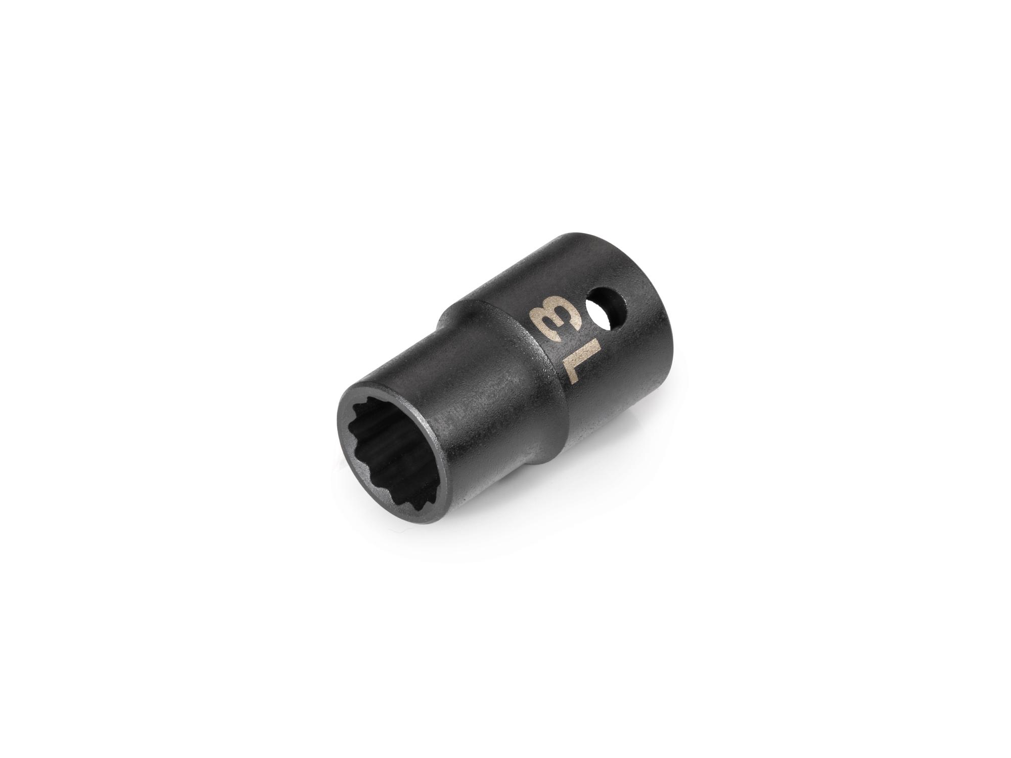 Front-right angle view of Tekton impact drive 12-point socket. Item #SID22313
