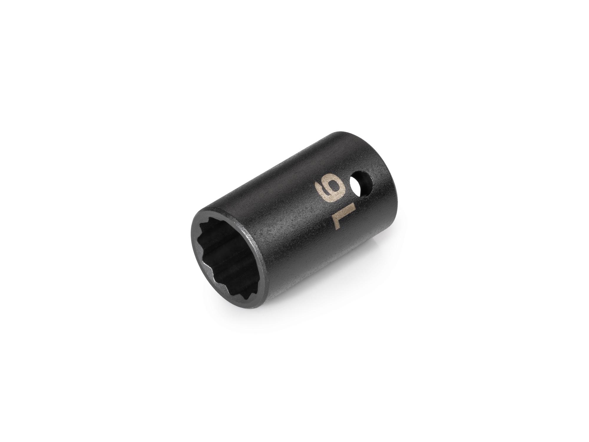 Front-right angle view of Tekton impact drive 12-point socket. Item #SID22316