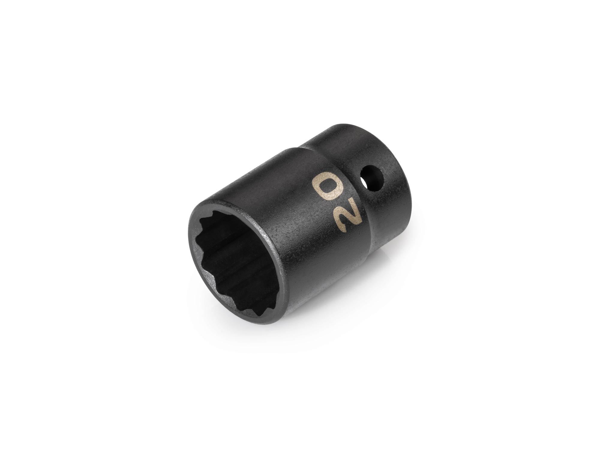 Front-right angle view of Tekton impact drive 12-point socket. Item #SID22320