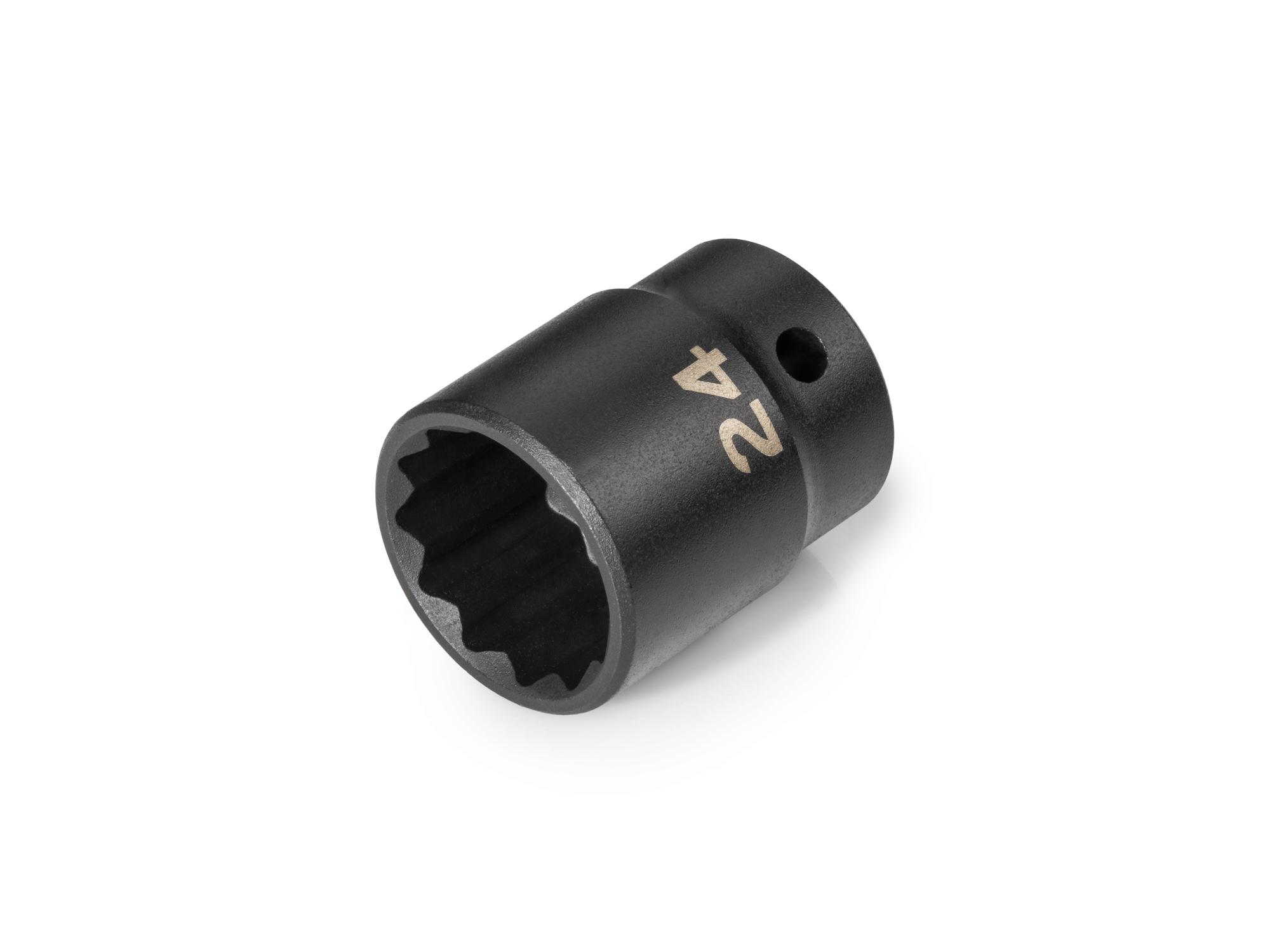 Front-right angle view of Tekton impact drive 12-point socket. Item #SID22324