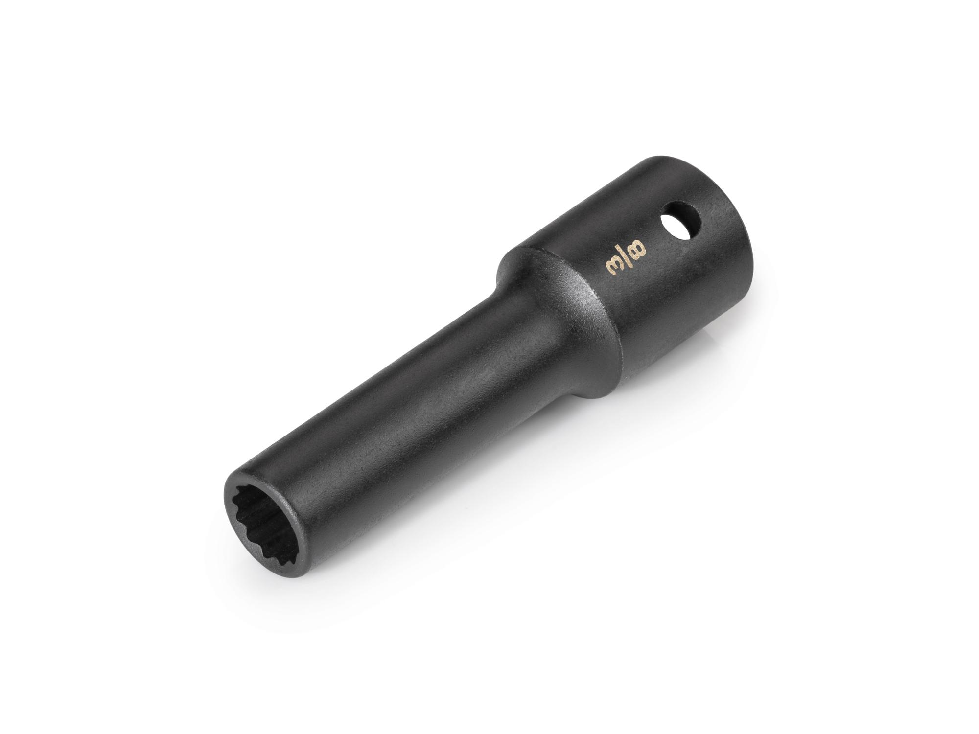 Front-right angle view of Tekton impact drive 12-point socket. Item #SID23210