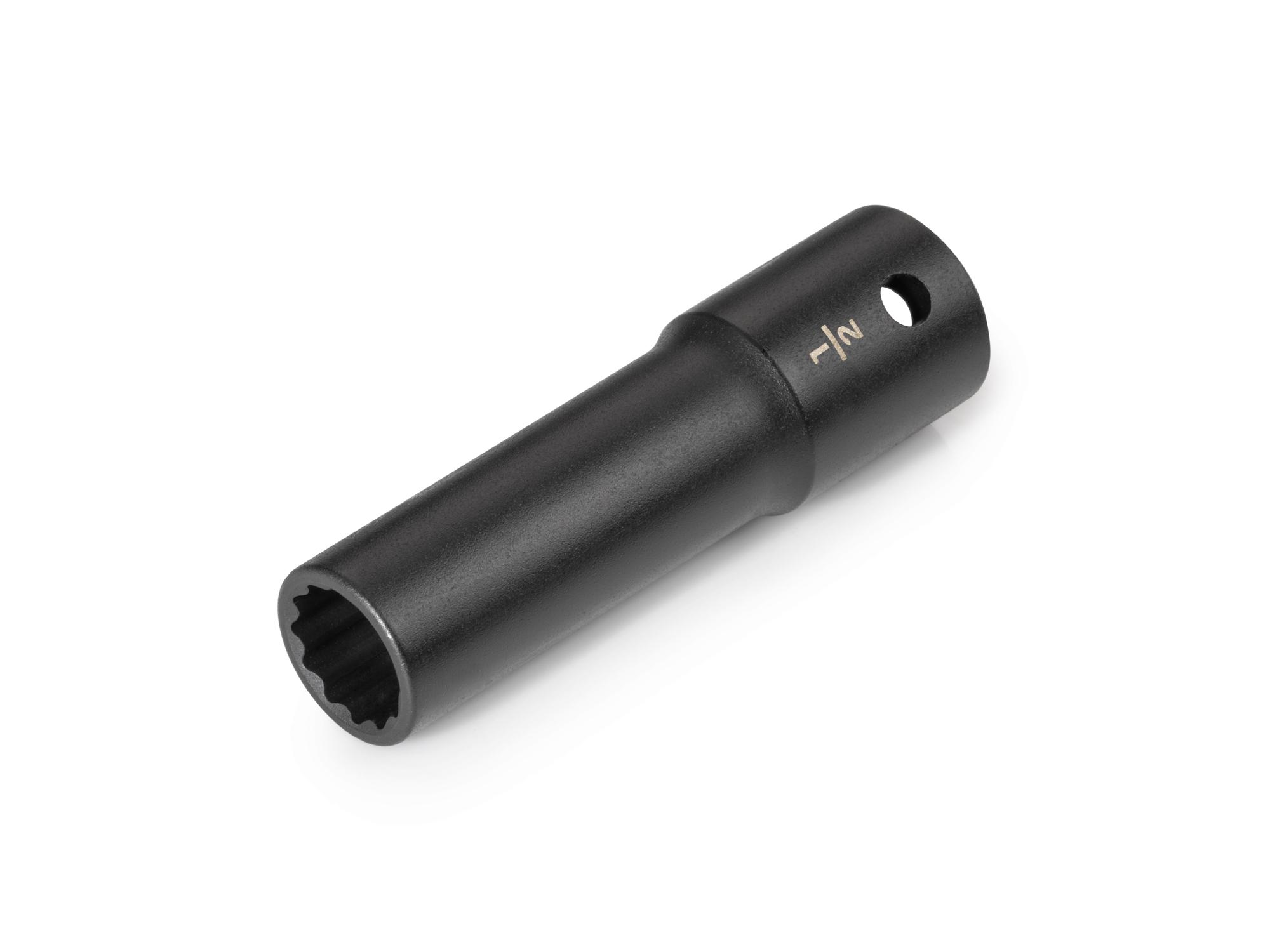 Front-right angle view of Tekton impact drive 12-point socket. Item #SID23213