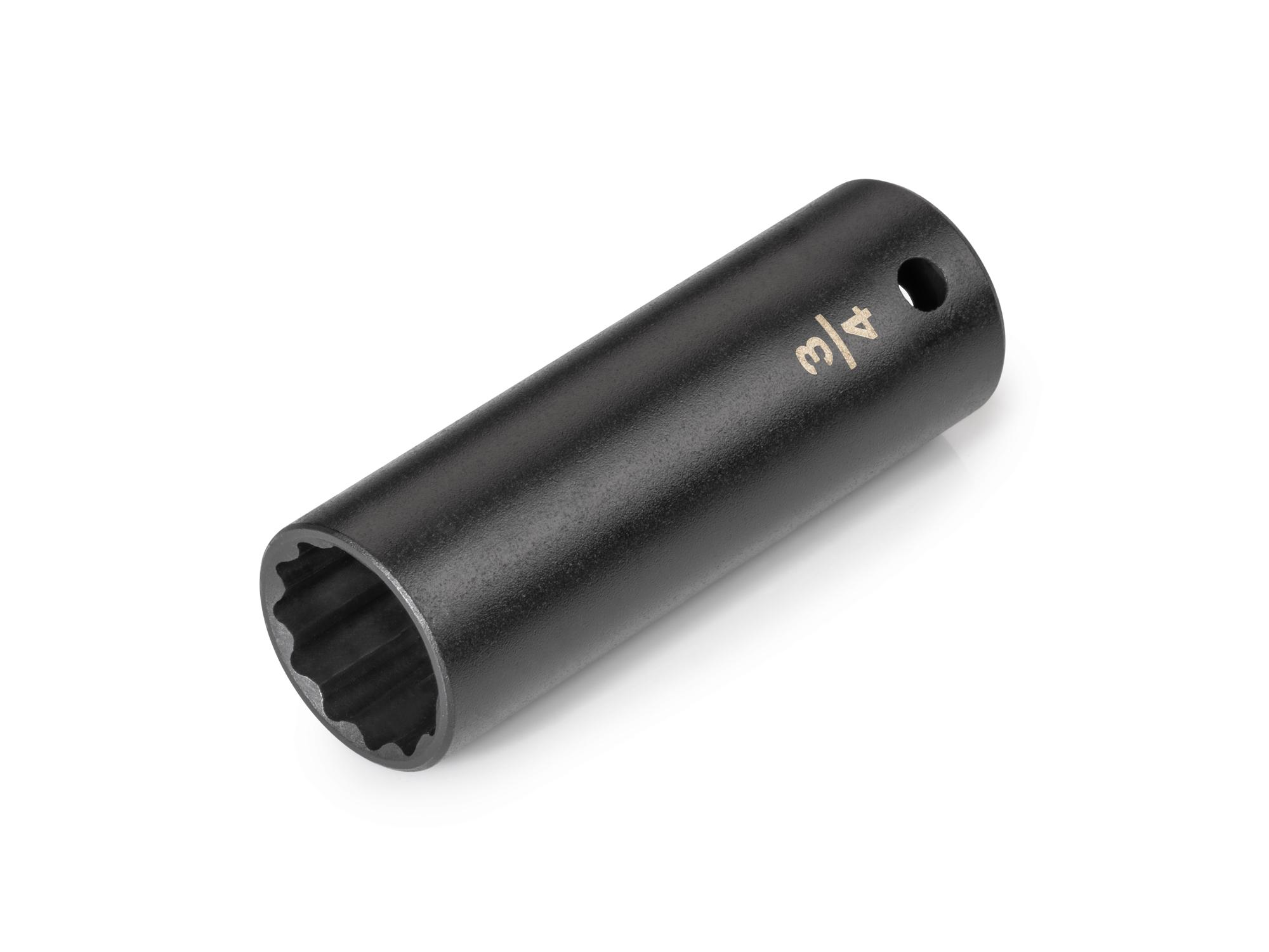 Front-right angle view of Tekton impact drive 12-point socket. Item #SID23219