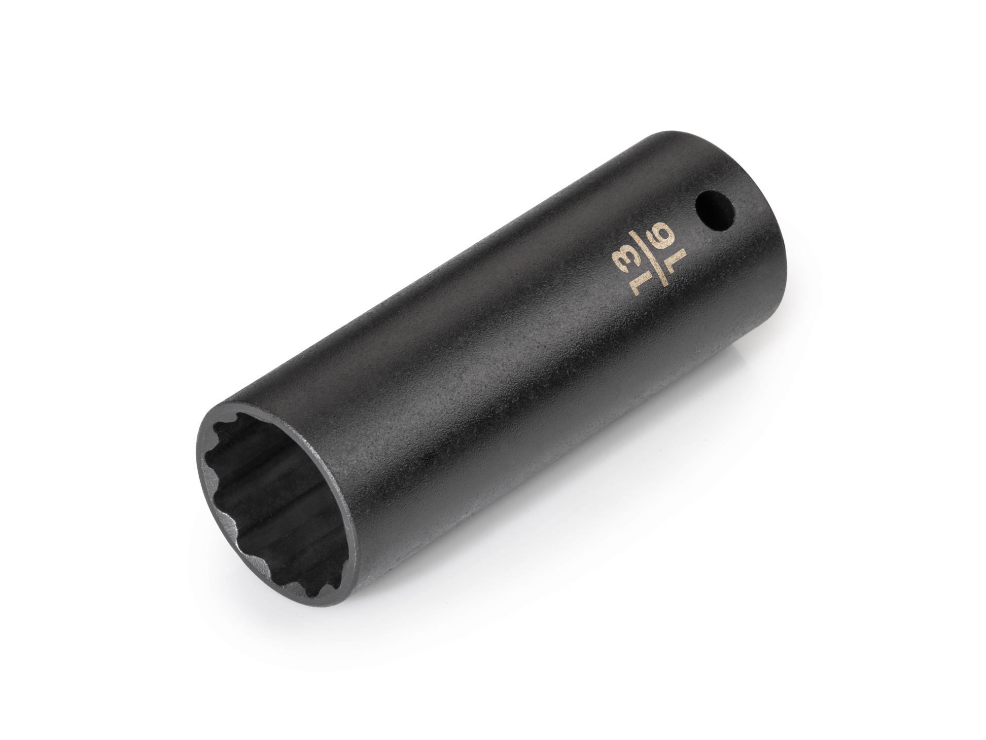 Front-right angle view of Tekton impact drive 12-point socket. Item #SID23221