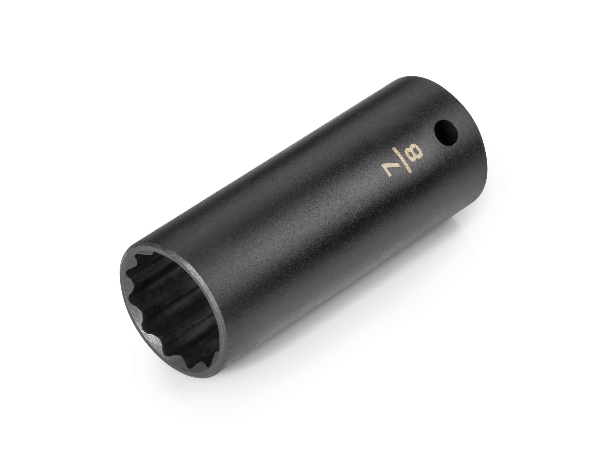 Front-right angle view of Tekton impact drive 12-point socket. Item #SID23222